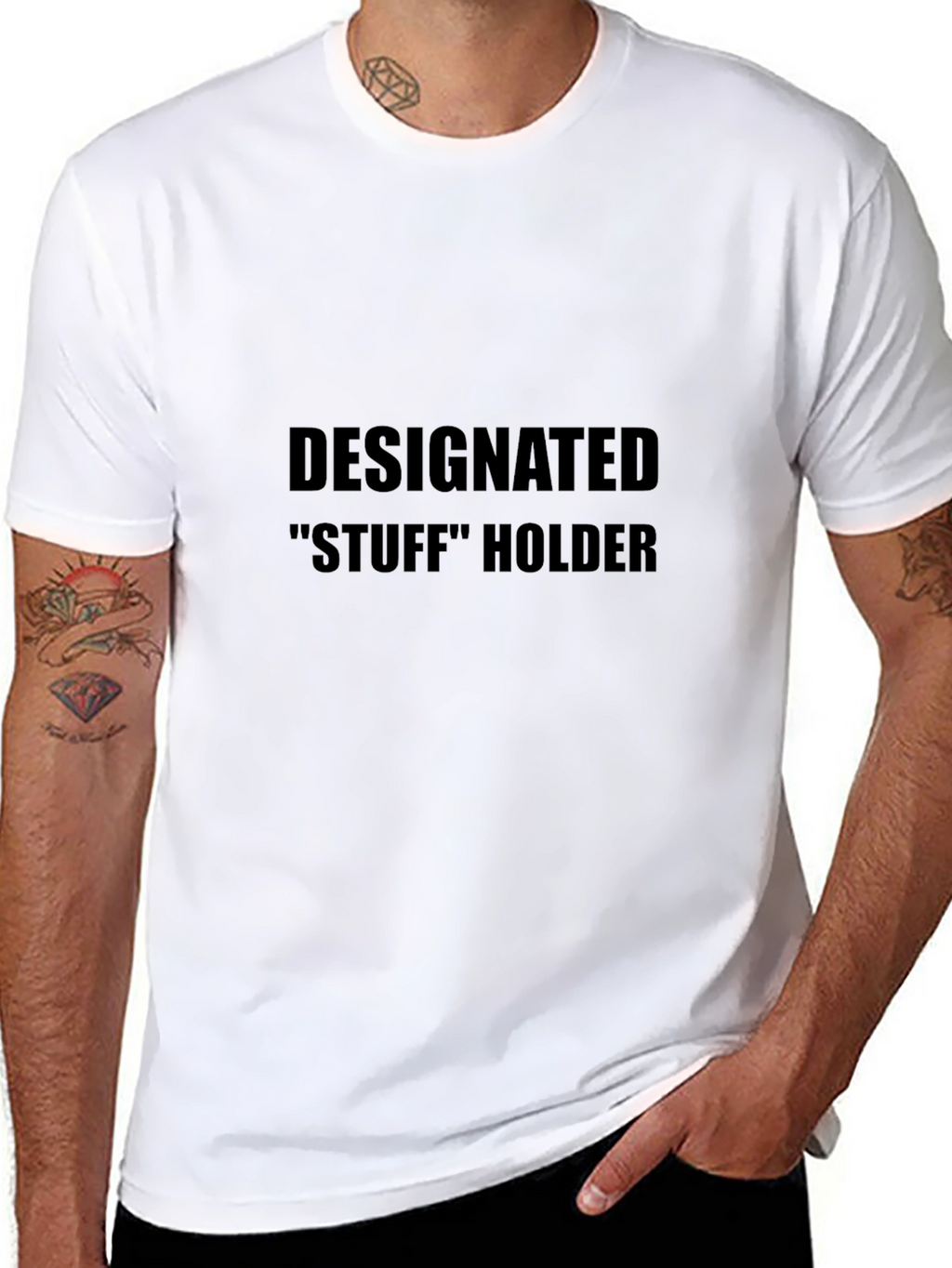 Designated Stuff Holder Funny Black T-Shirt