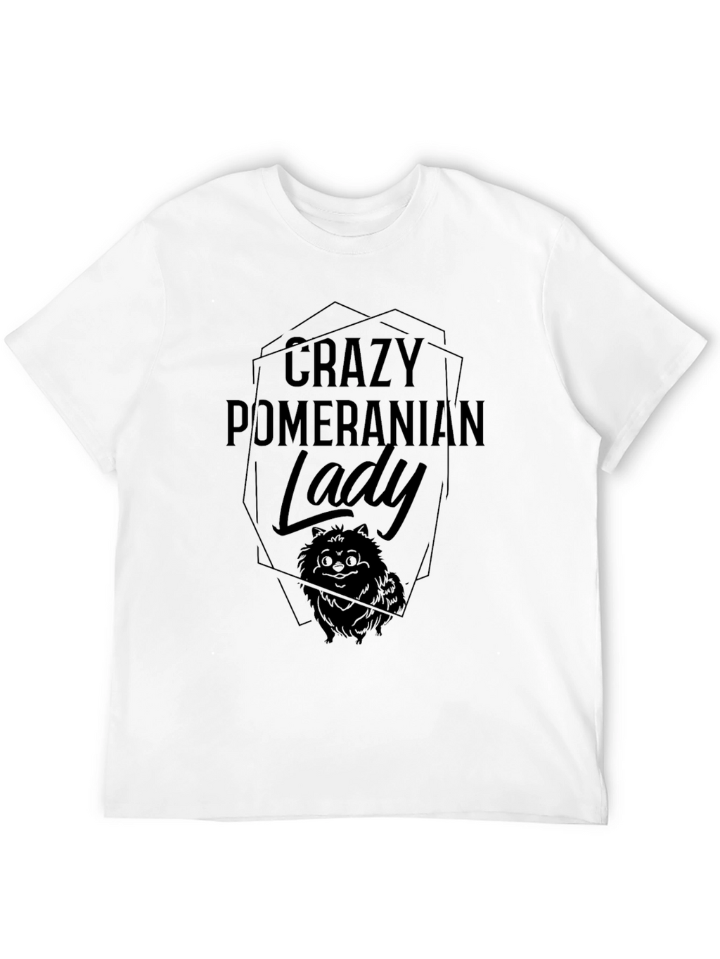 Crazy Pomeranian Lady Black T-Shirt