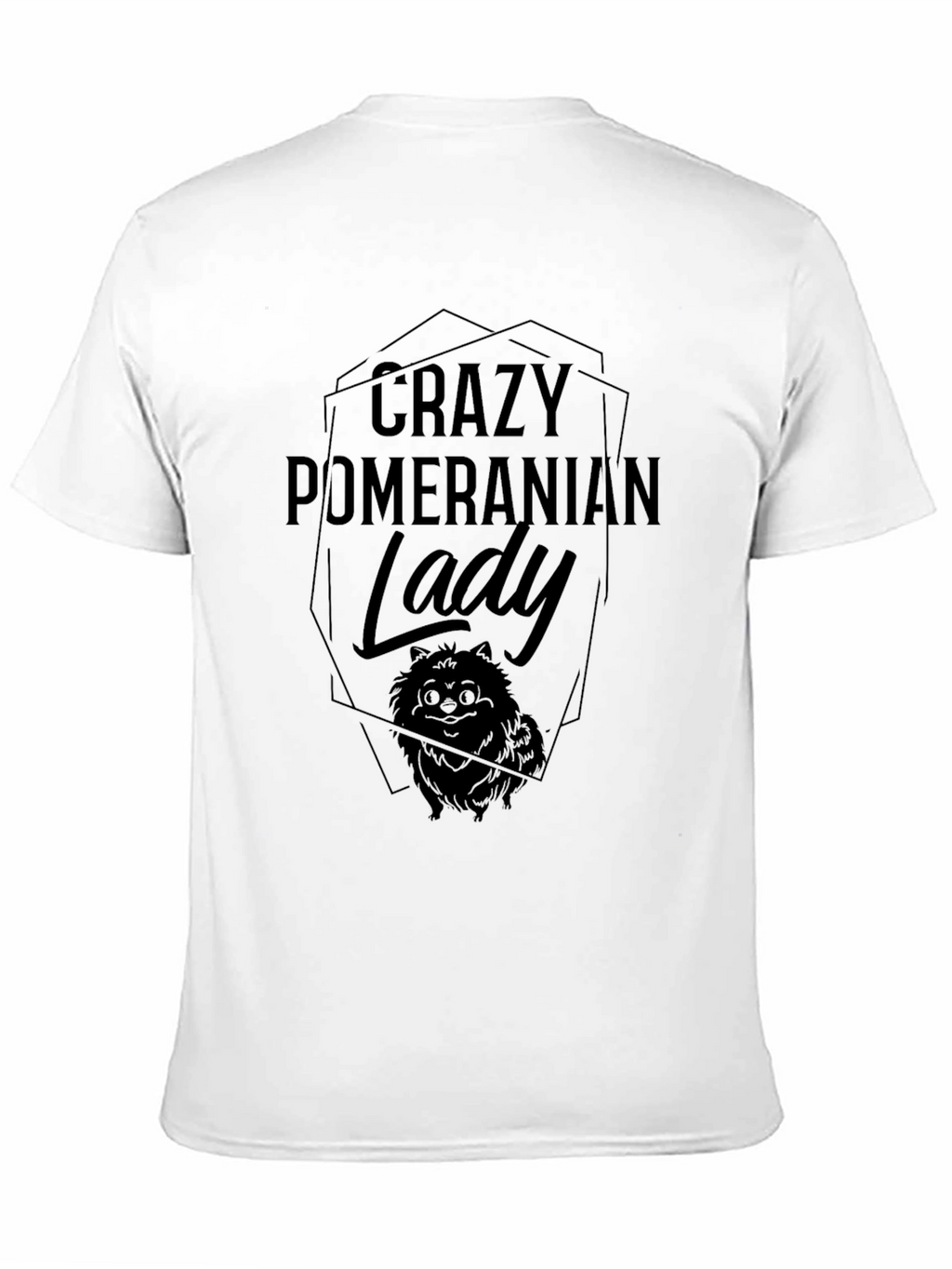 Crazy Pomeranian Lady Black T-Shirt
