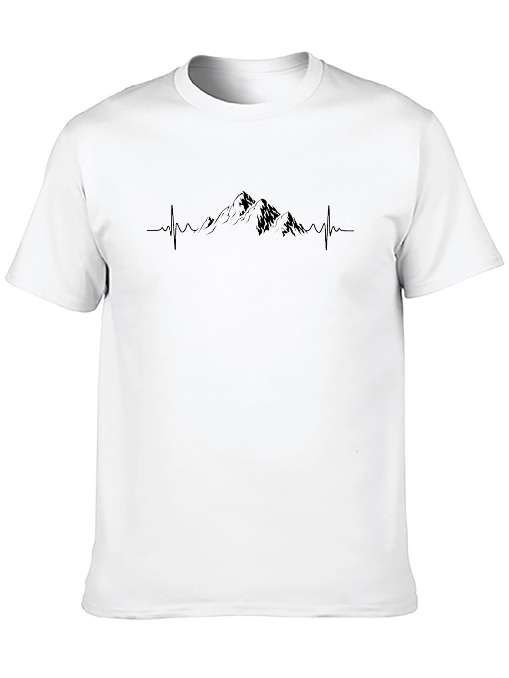 Mountain Heartbeat Graphic Tee - Black Cotton T-Shirt