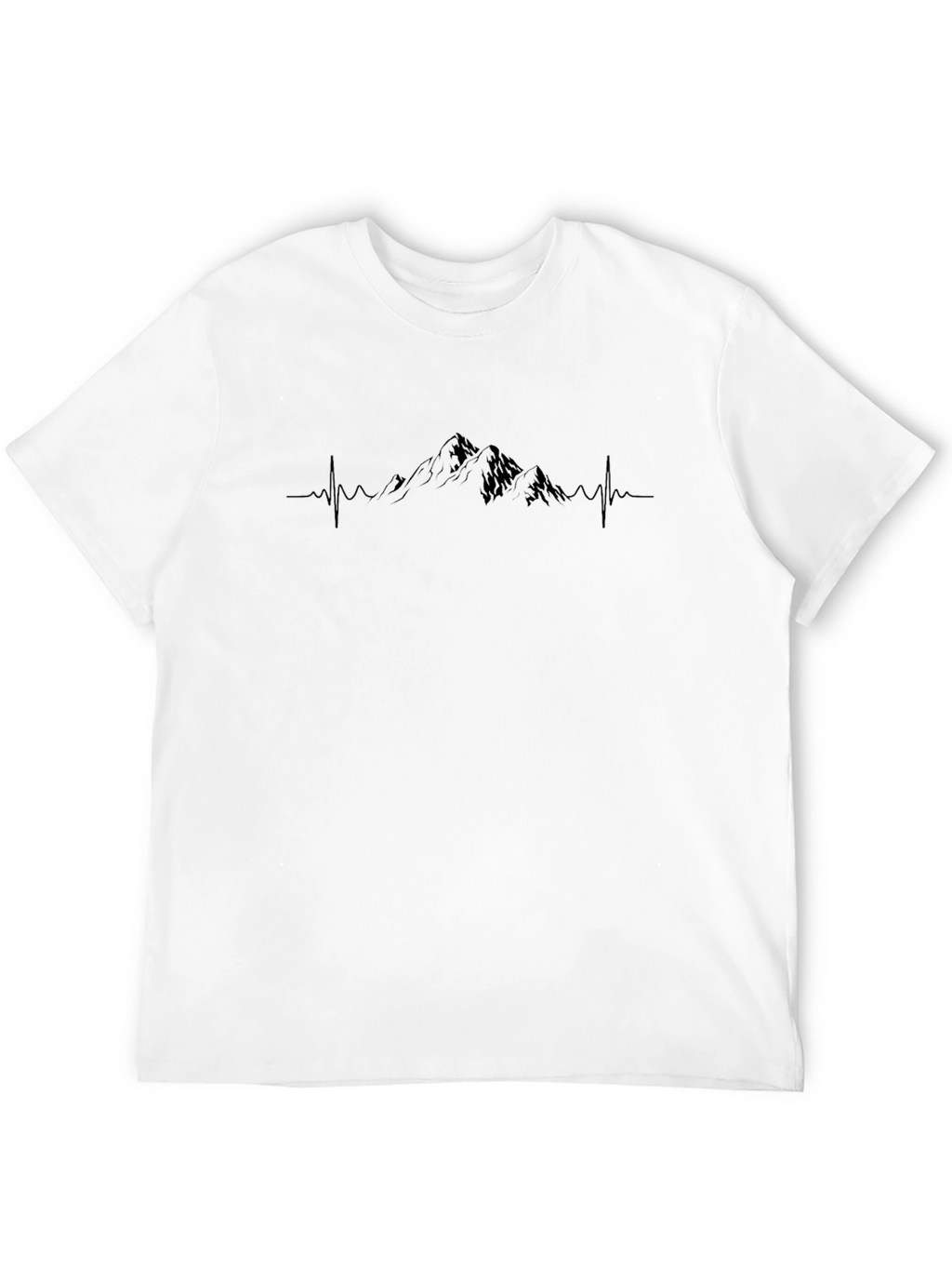 Mountain Heartbeat Graphic Tee - Black Cotton T-Shirt