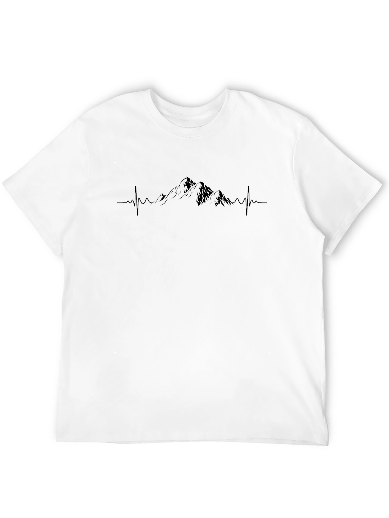 Mountain Heartbeat Graphic Tee - Black Cotton T-Shirt