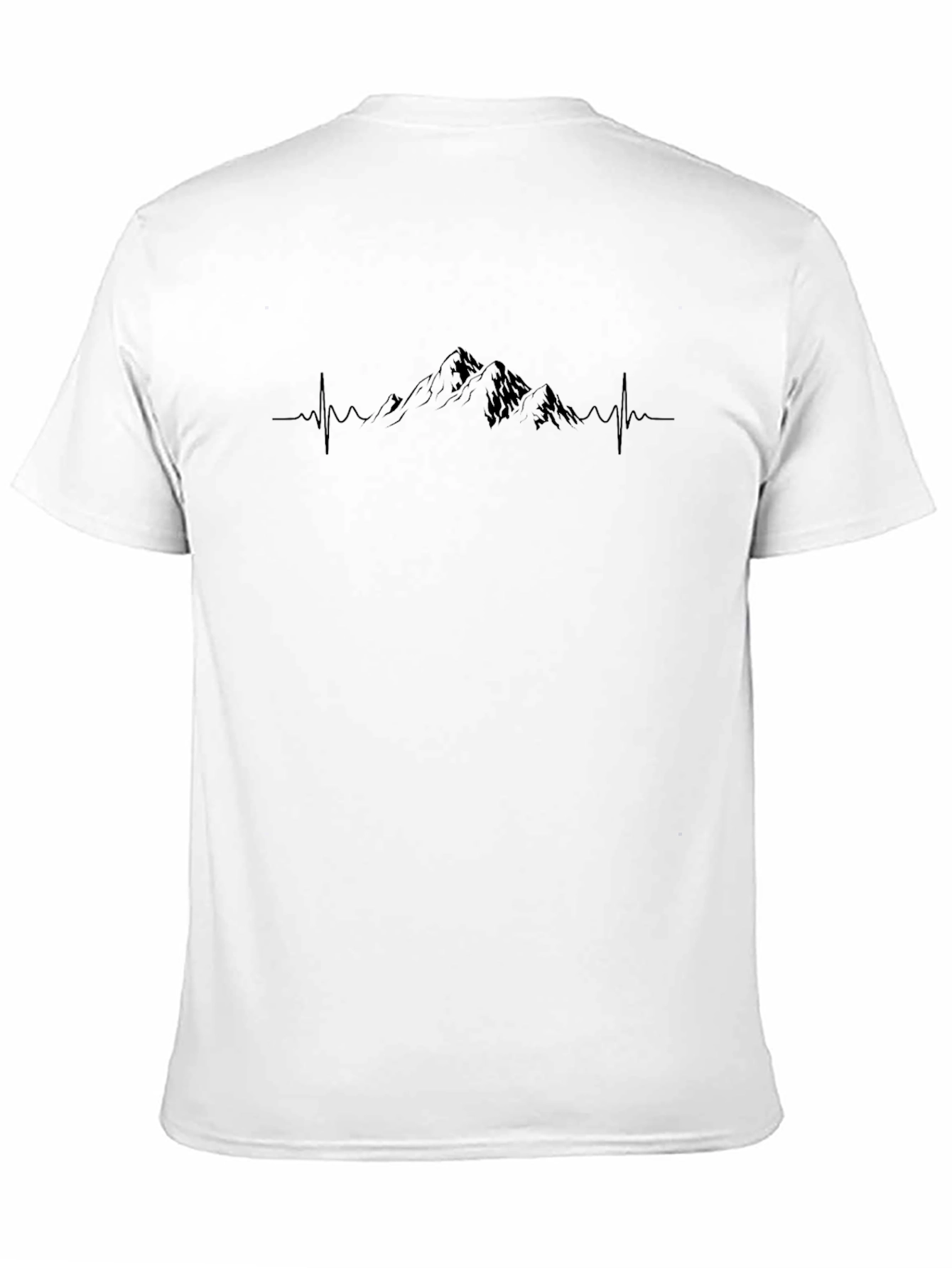 Mountain Heartbeat Graphic Tee - Black Cotton T-Shirt