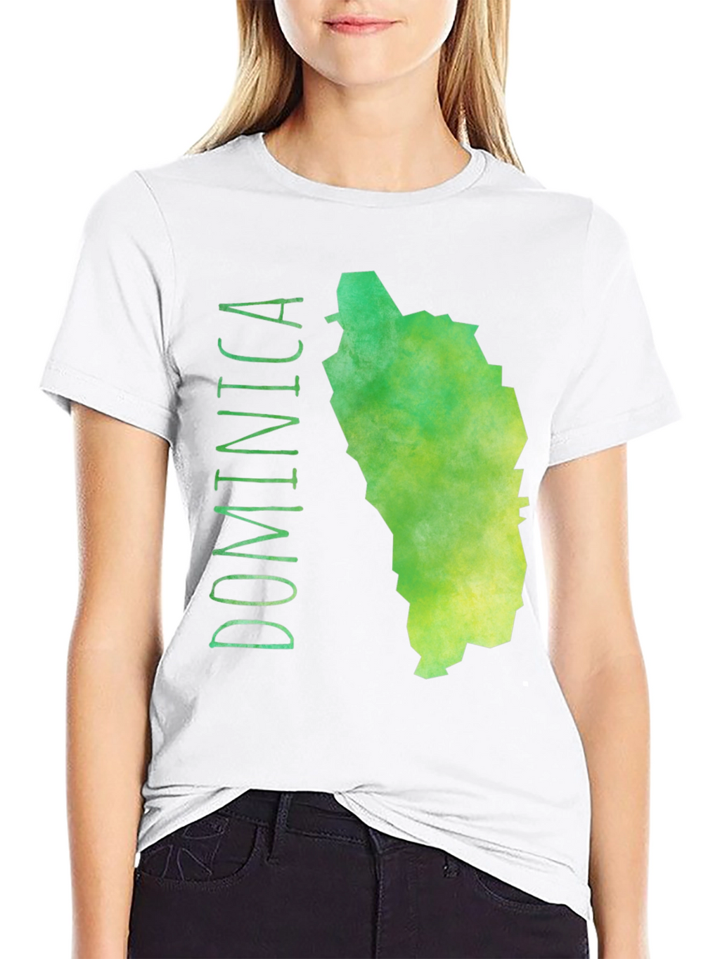 Dominica Map T-Shirt - Green Island Tee