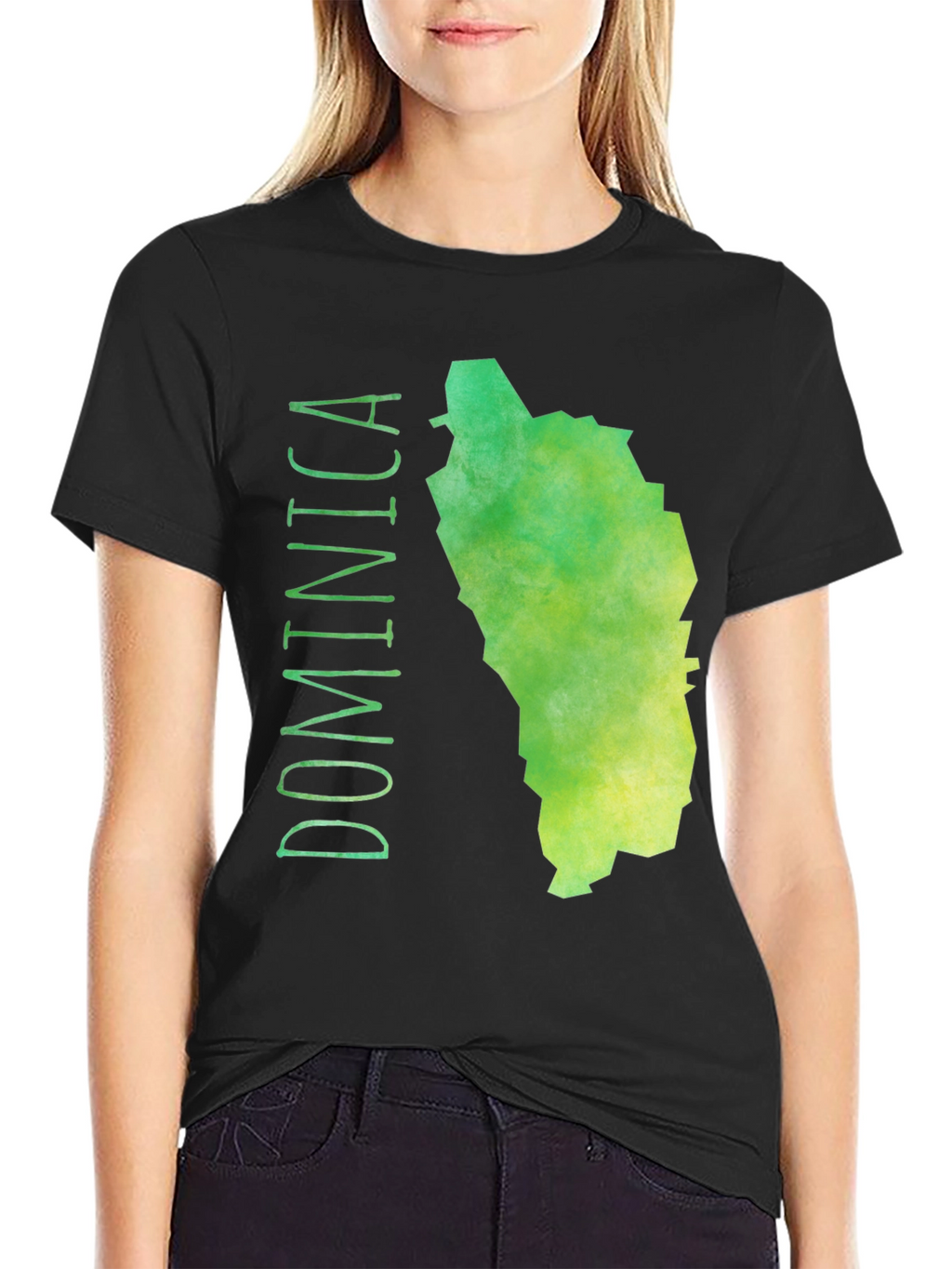 Dominica Map T-Shirt - Green Island Tee