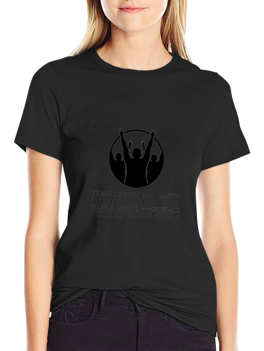 Black Graphic Tee - Temples & Pubs