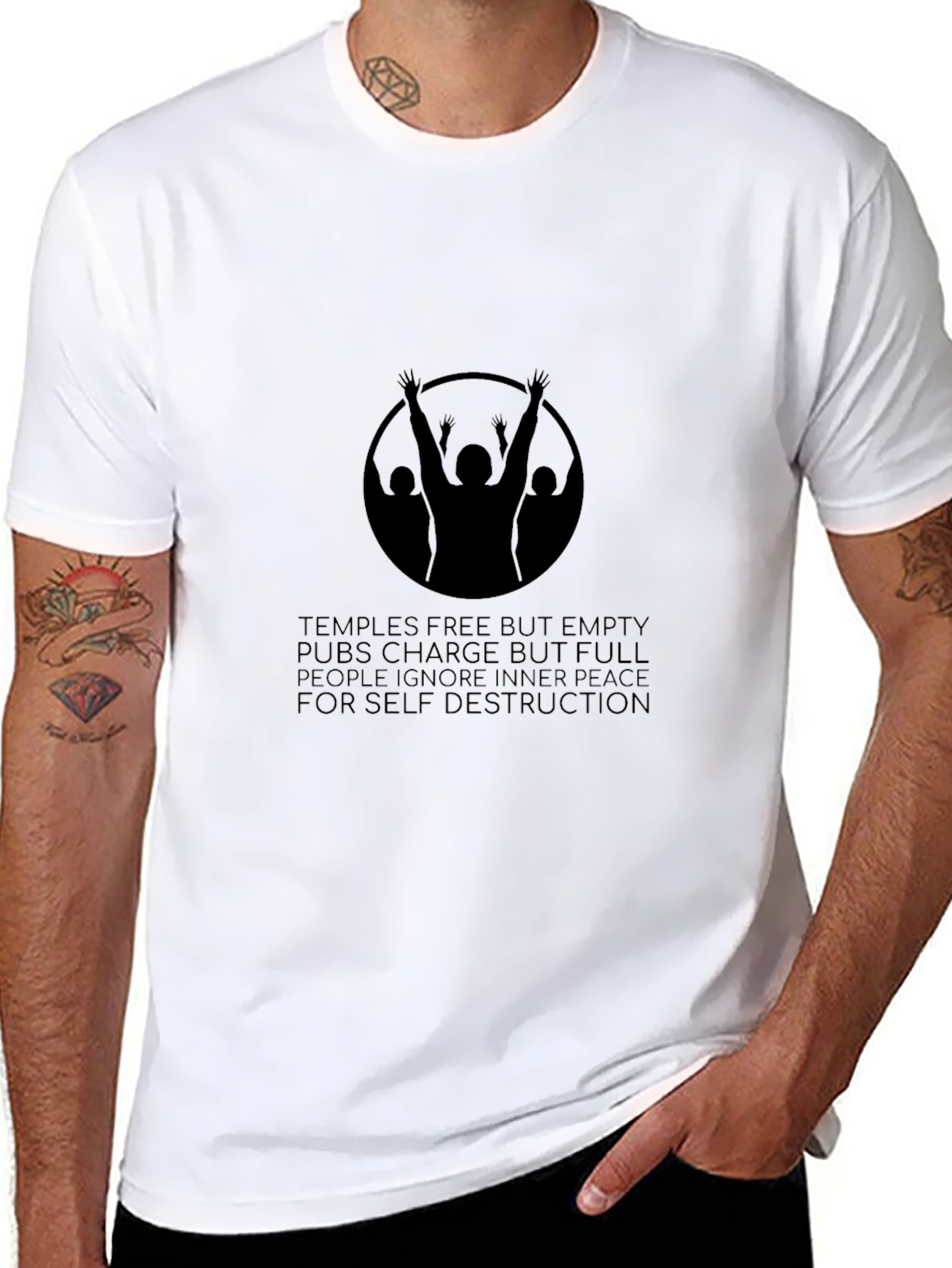 Black Graphic Tee - Temples & Pubs