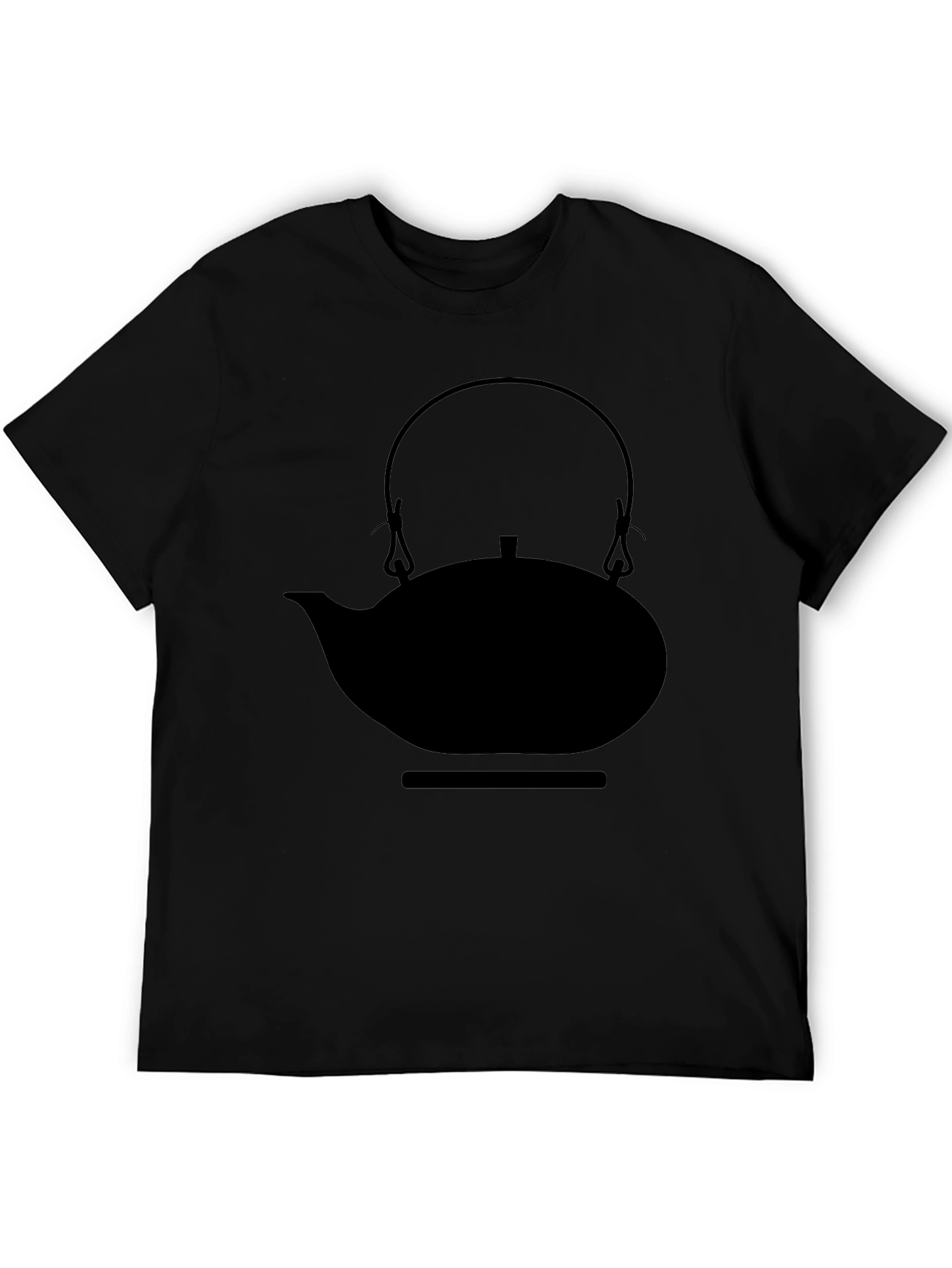 Minimalist Teapot Graphic Black T-Shirt