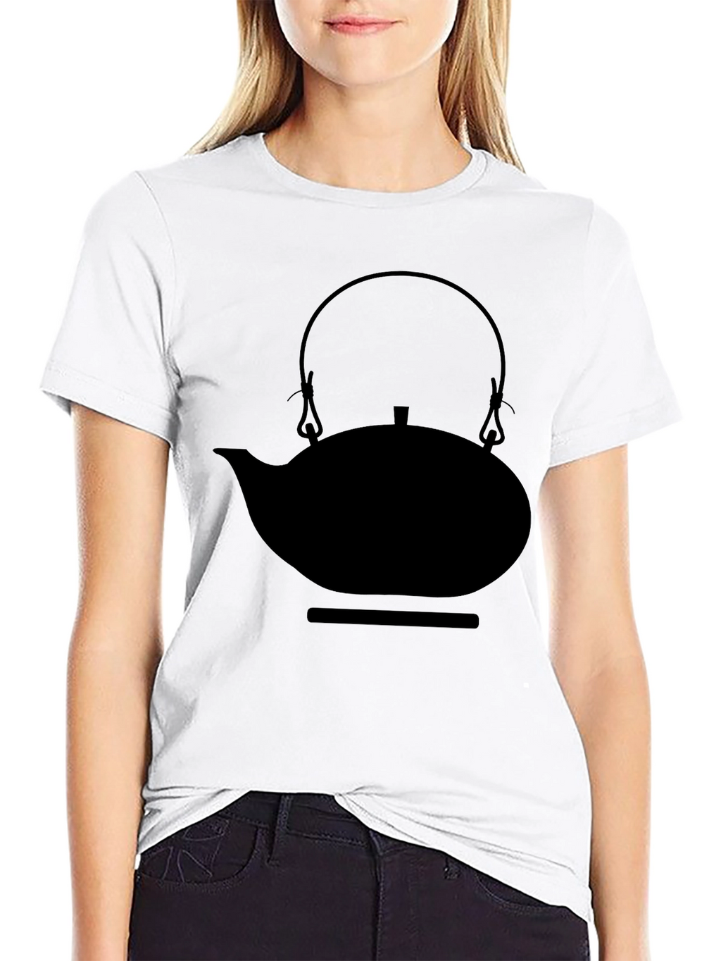 Minimalist Teapot Graphic Black T-Shirt
