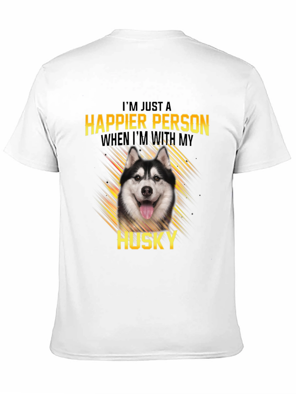 Happier Person Husky Black Graphic Tee