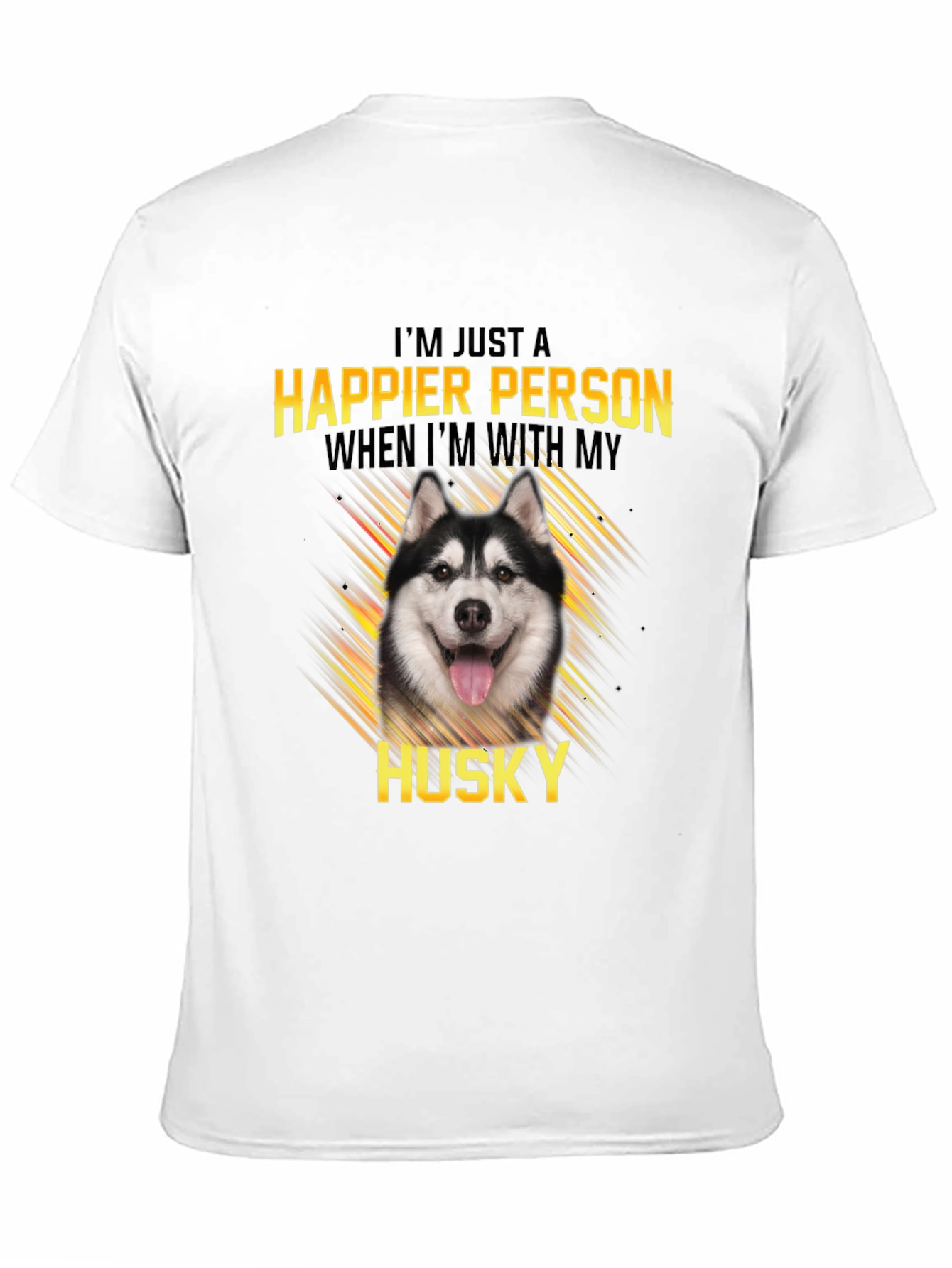 Happier Person Husky Black Graphic Tee