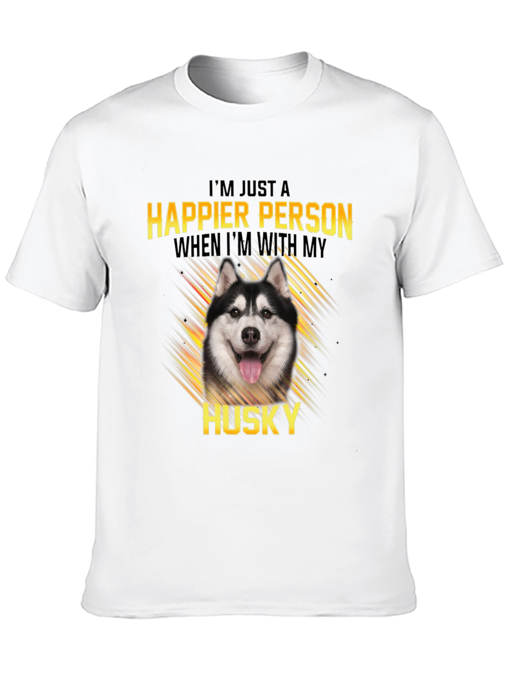 Happier Person Husky Black Graphic Tee