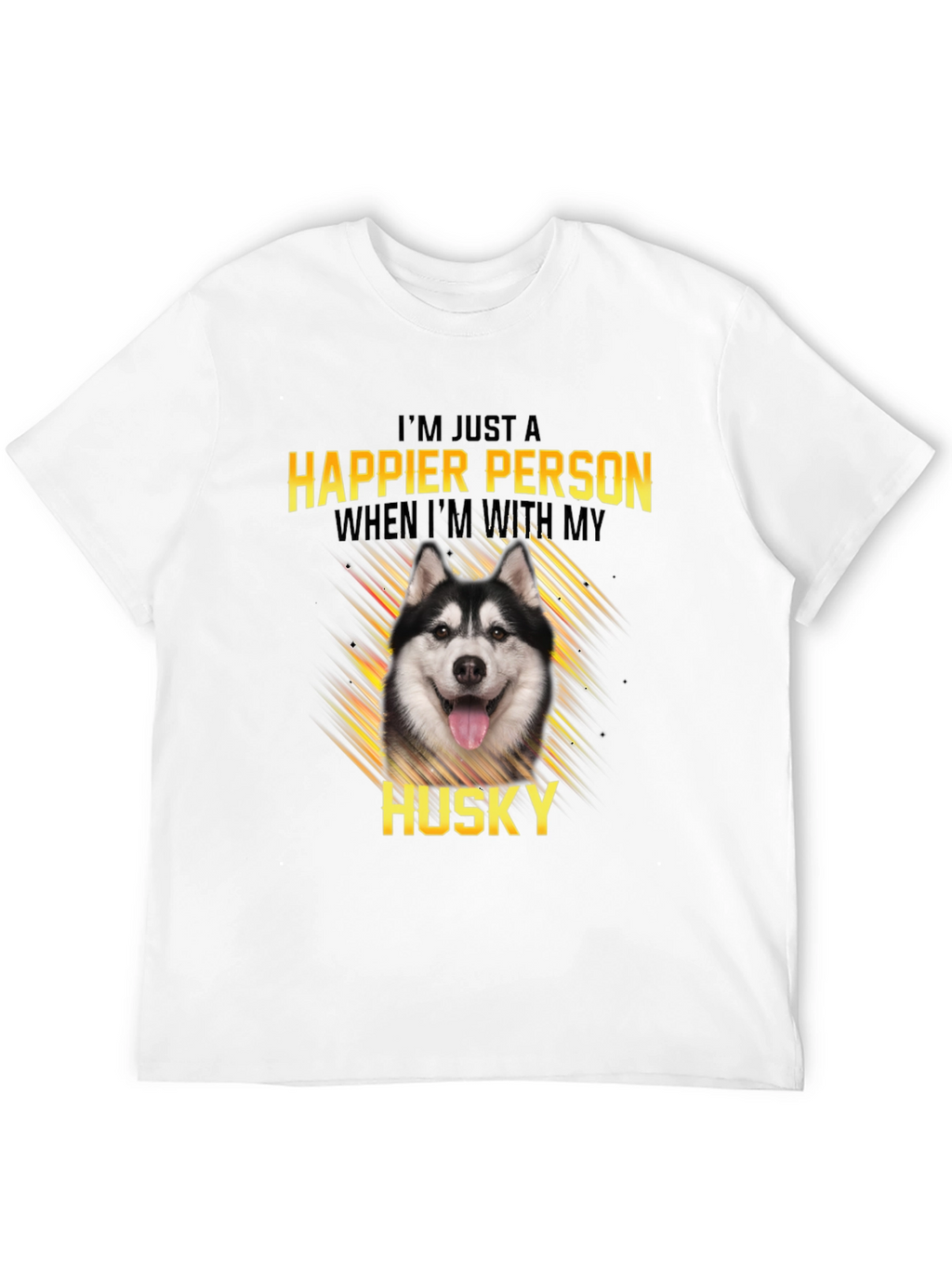 Happier Person Husky Black Graphic Tee