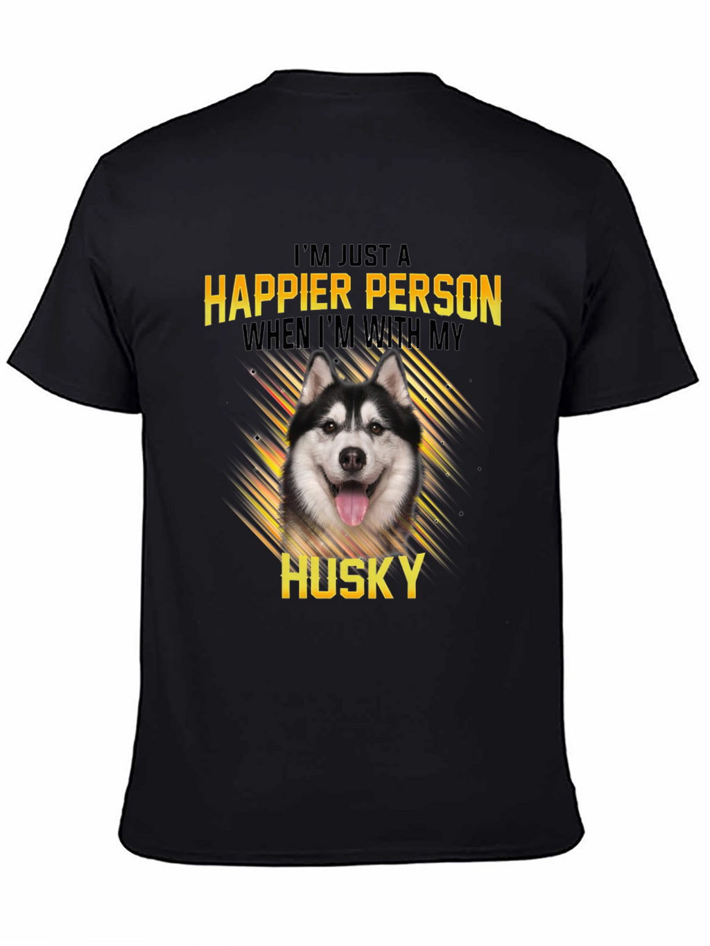Happier Person Husky Black Graphic Tee