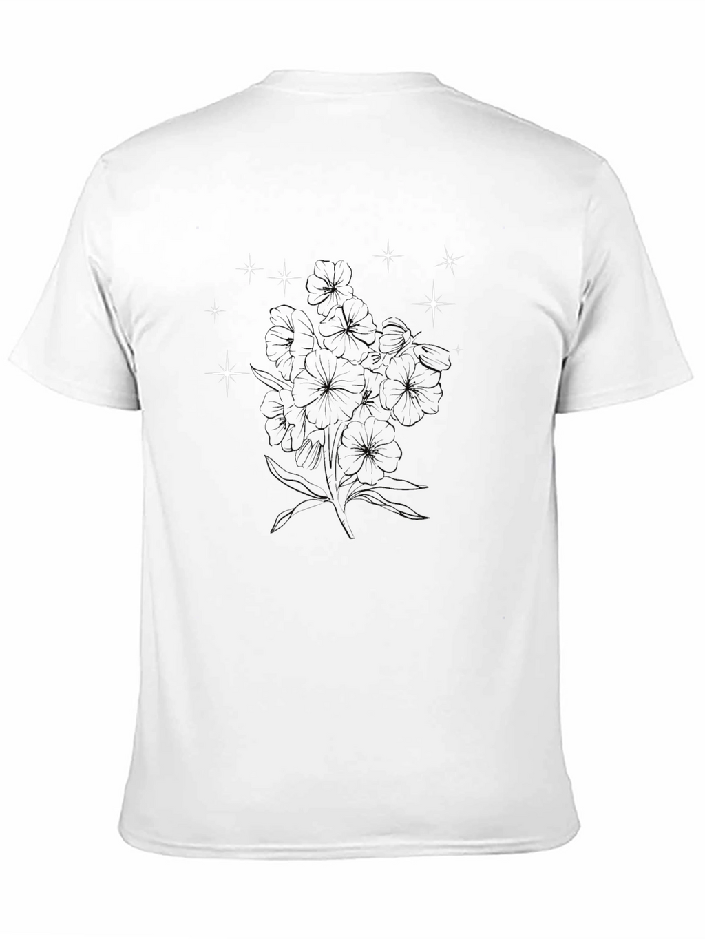 Black Graphic Tee - Floral & Stars