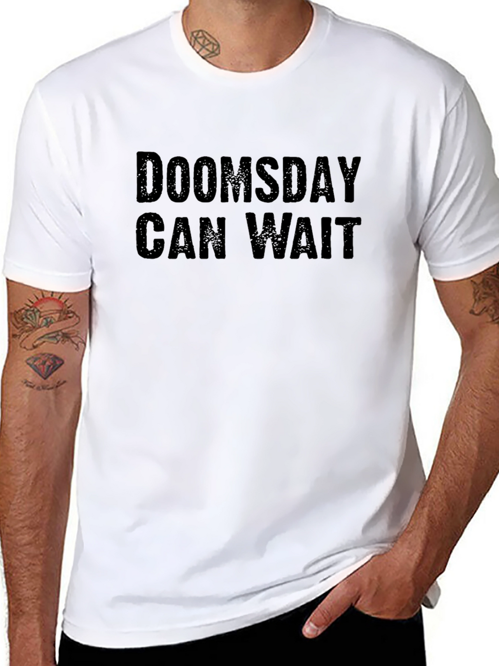 Doomsday Can Wait Graphic Tee - Black Cotton T-Shirt
