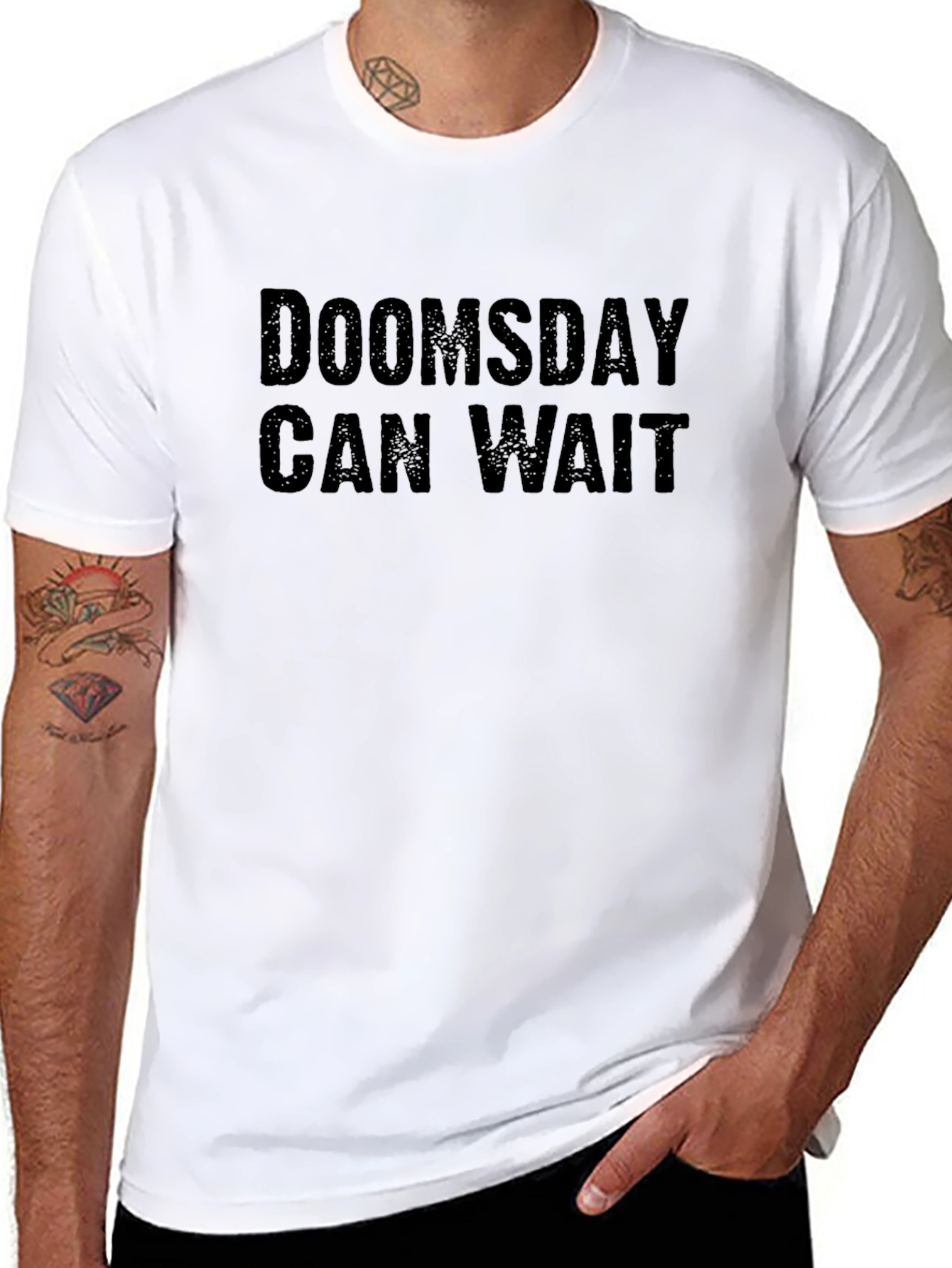 Doomsday Can Wait Graphic Tee - Black Cotton T-Shirt
