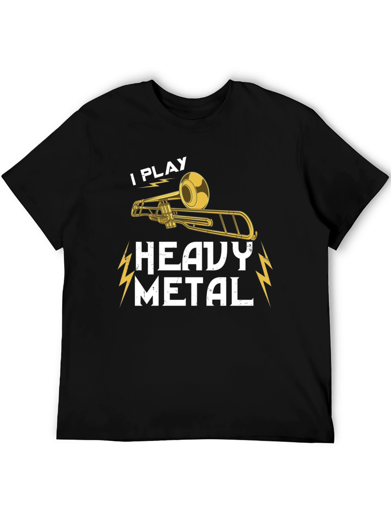 I Play Heavy Metal Trombone Black T-Shirt