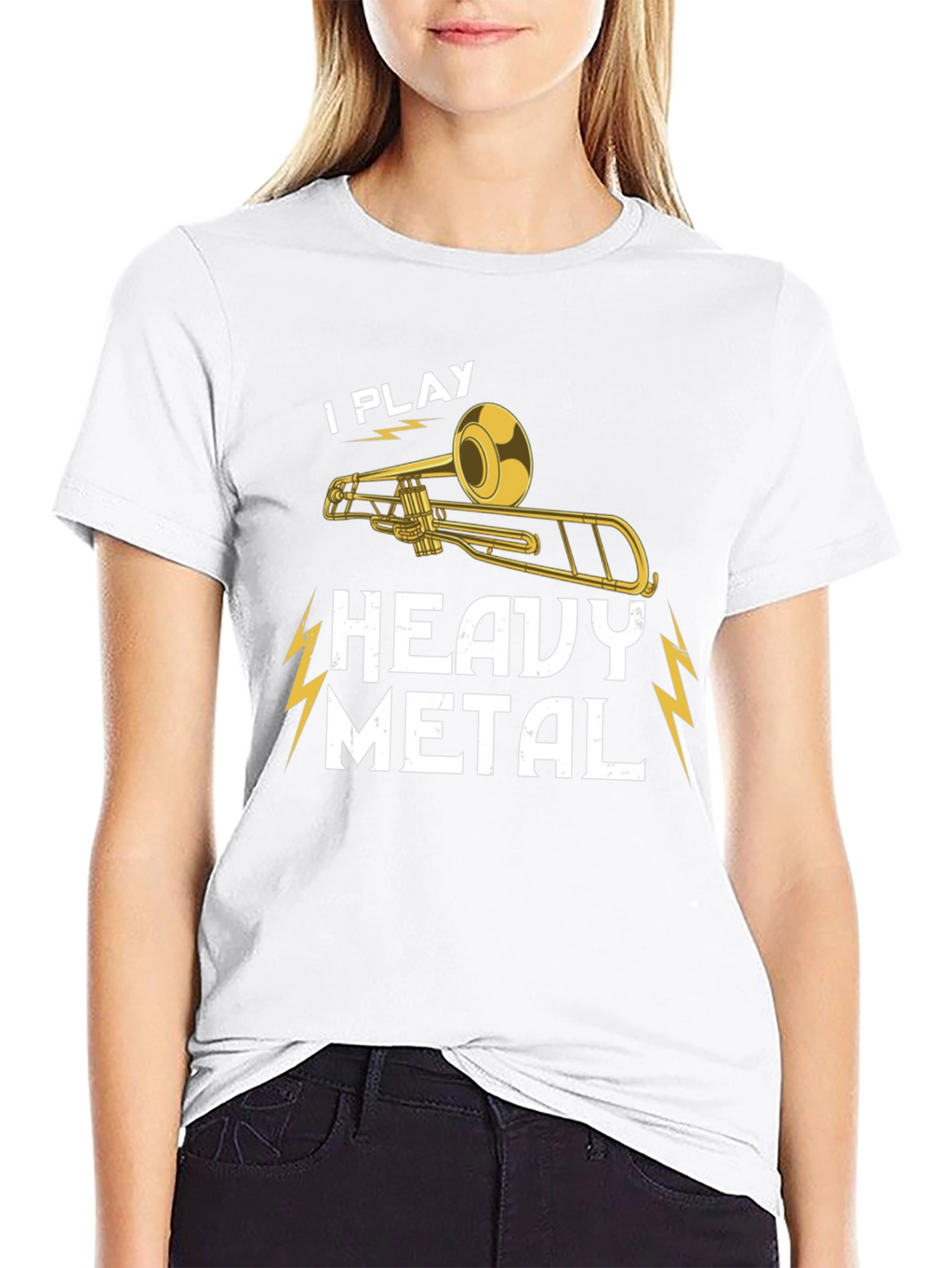 I Play Heavy Metal Trombone Black T-Shirt