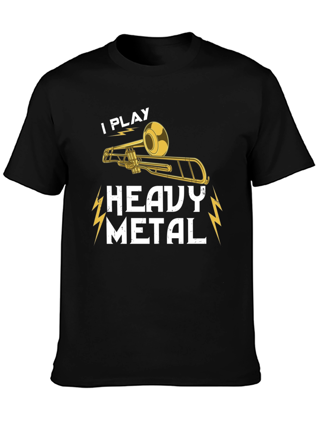 I Play Heavy Metal Trombone Black T-Shirt