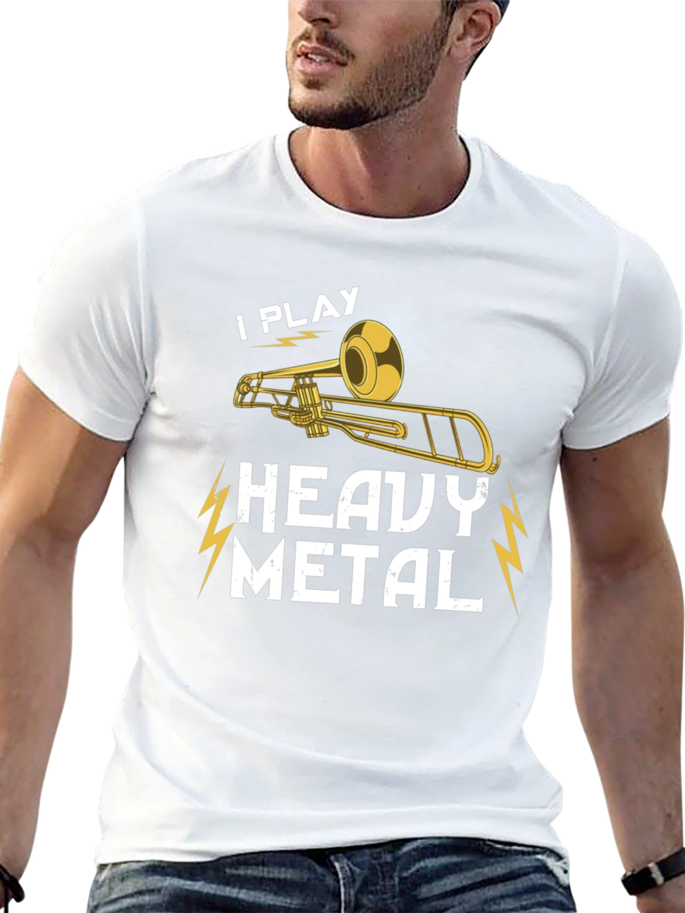 I Play Heavy Metal Trombone Black T-Shirt