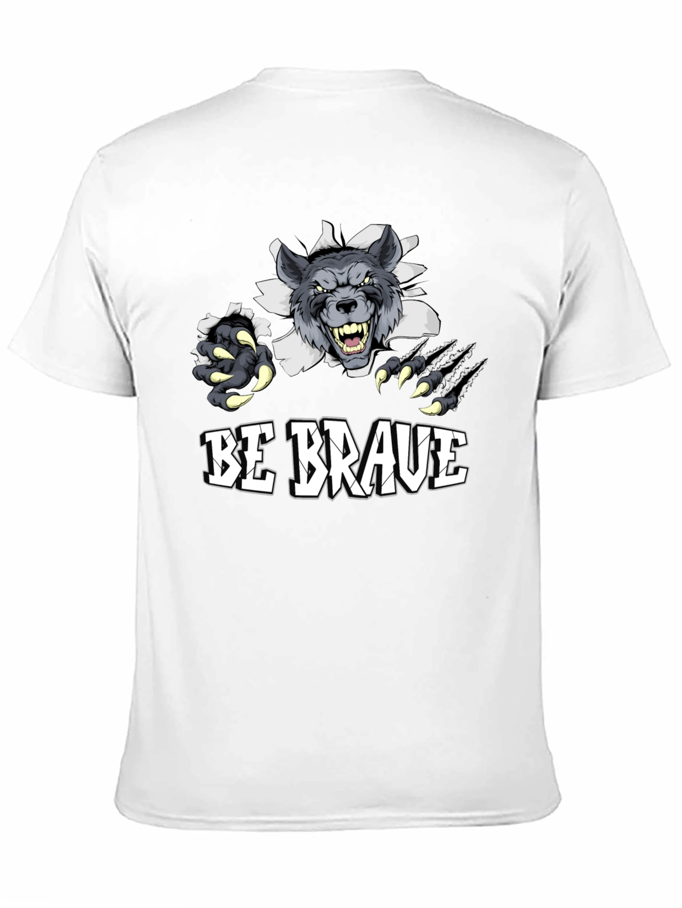 Be Brave Wolf Graphic Tee - Mens Black T-Shirt