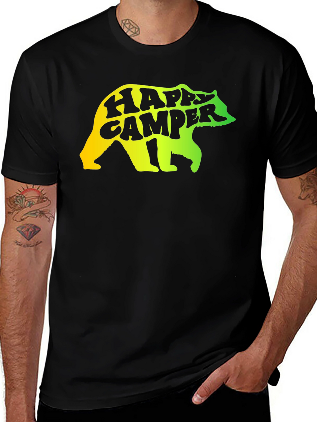 Happy Camper Bear Graphic Tee