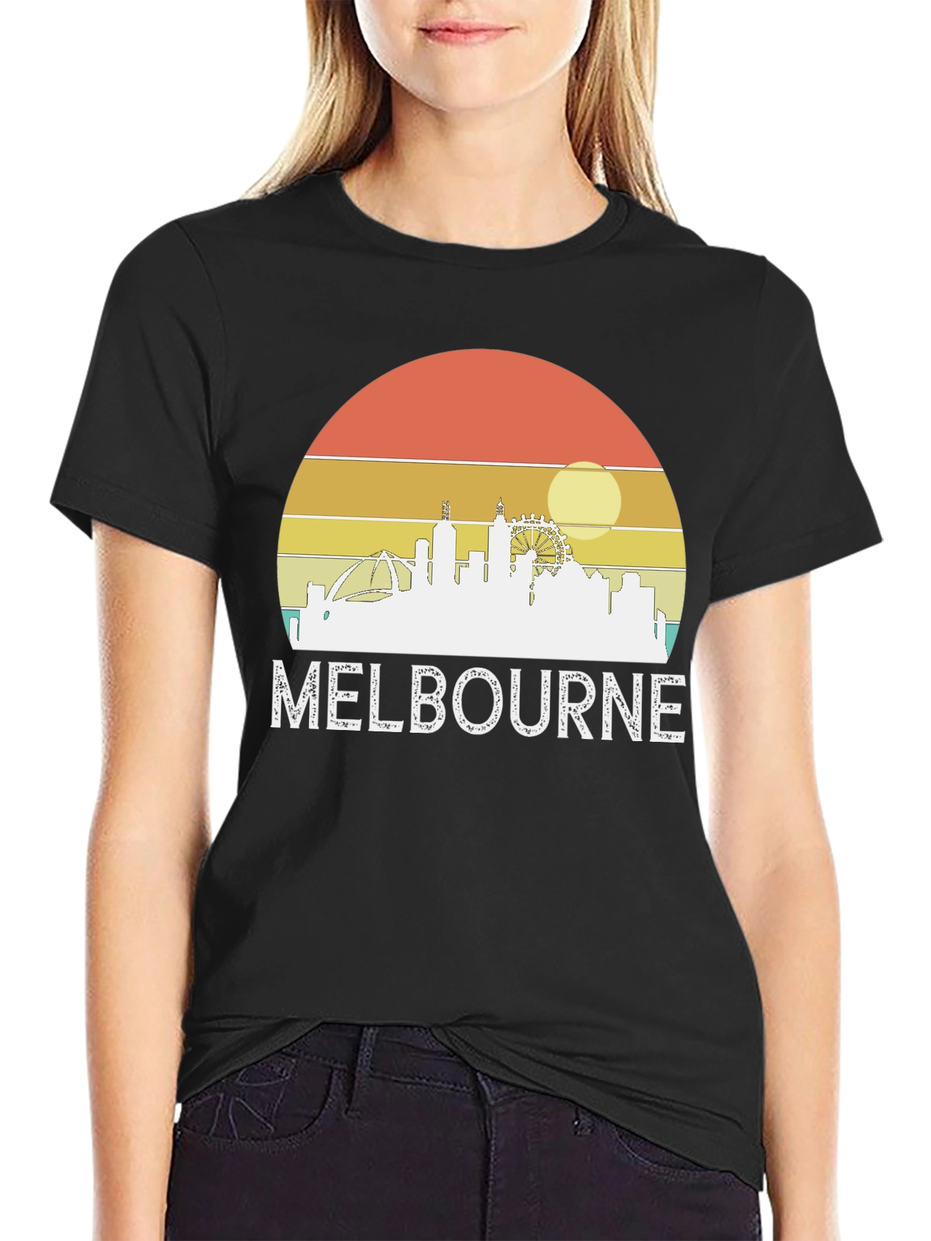 Melbourne Skyline Retro Graphic Tee