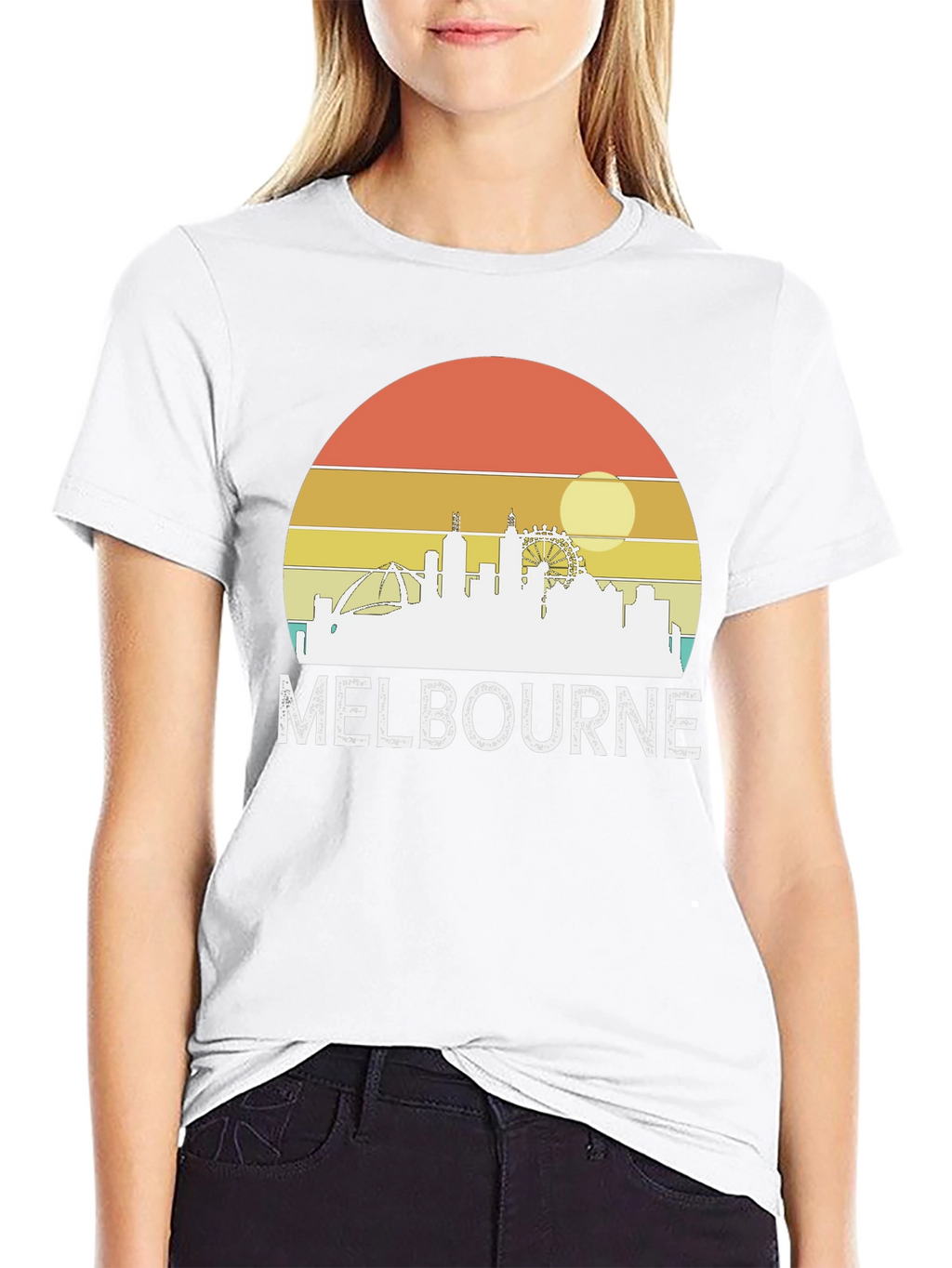 Melbourne Skyline Retro Graphic Tee
