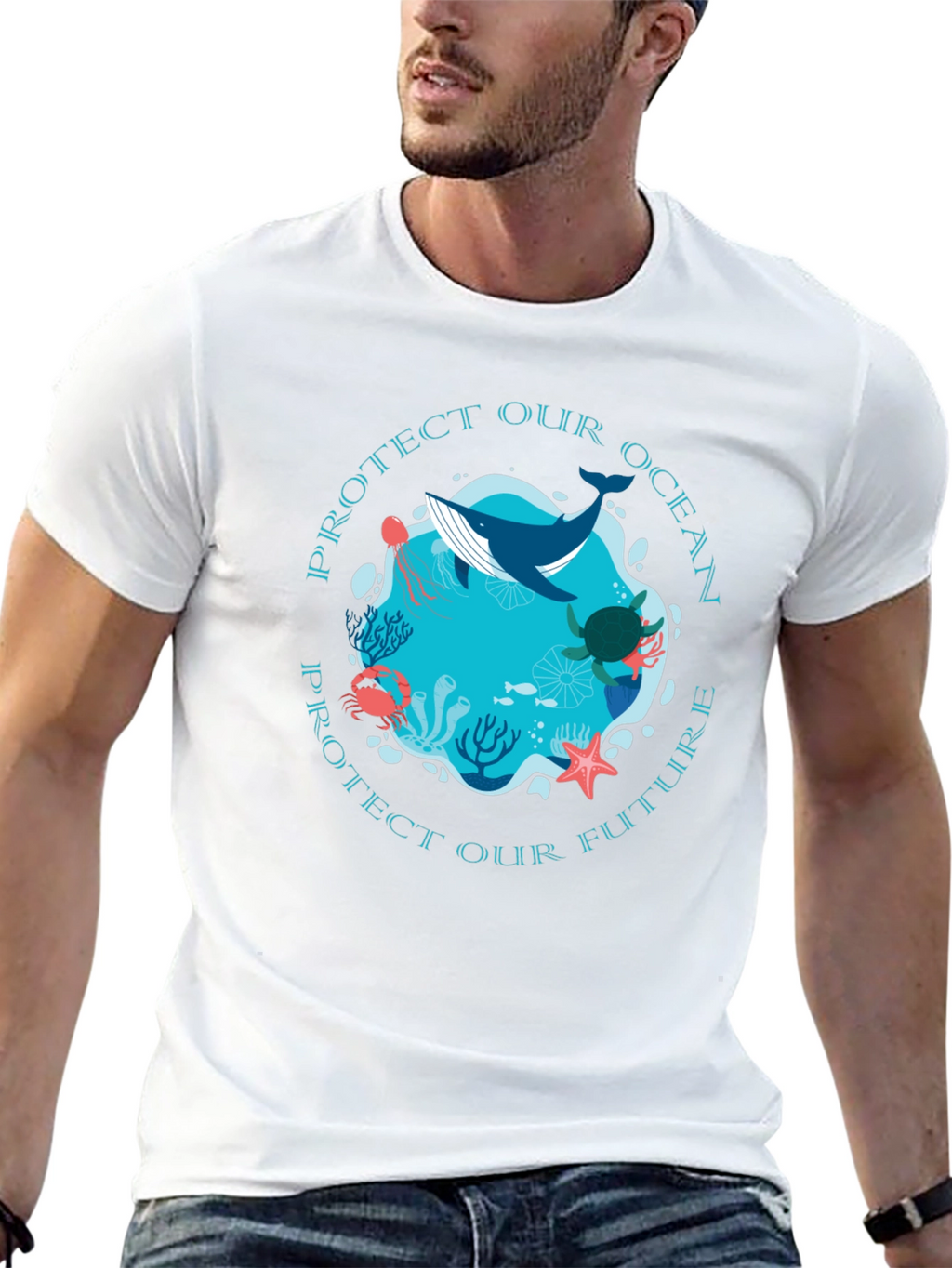 Protect Our Ocean Graphic Tee - Black