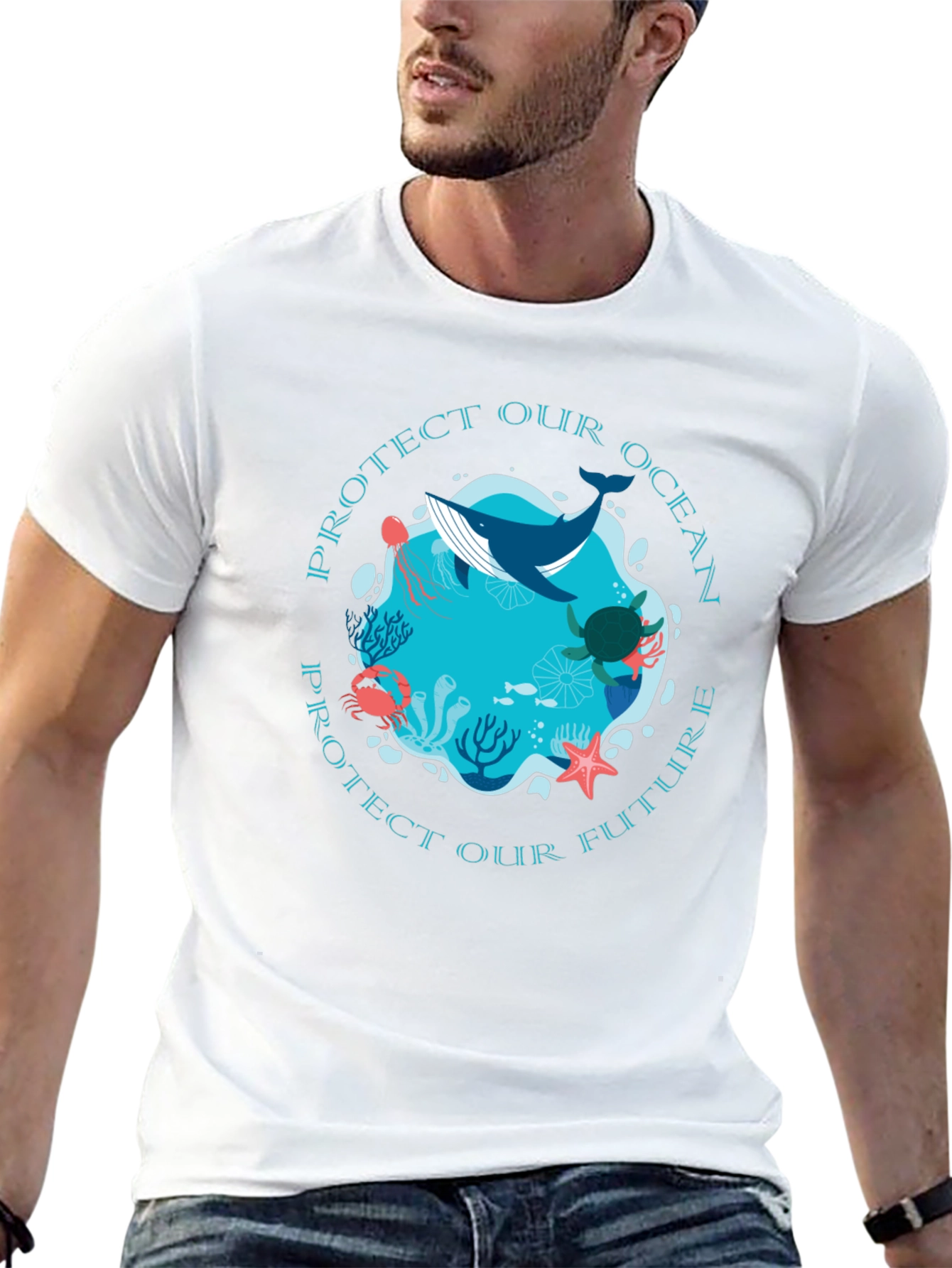 Protect Our Ocean Graphic Tee - Black