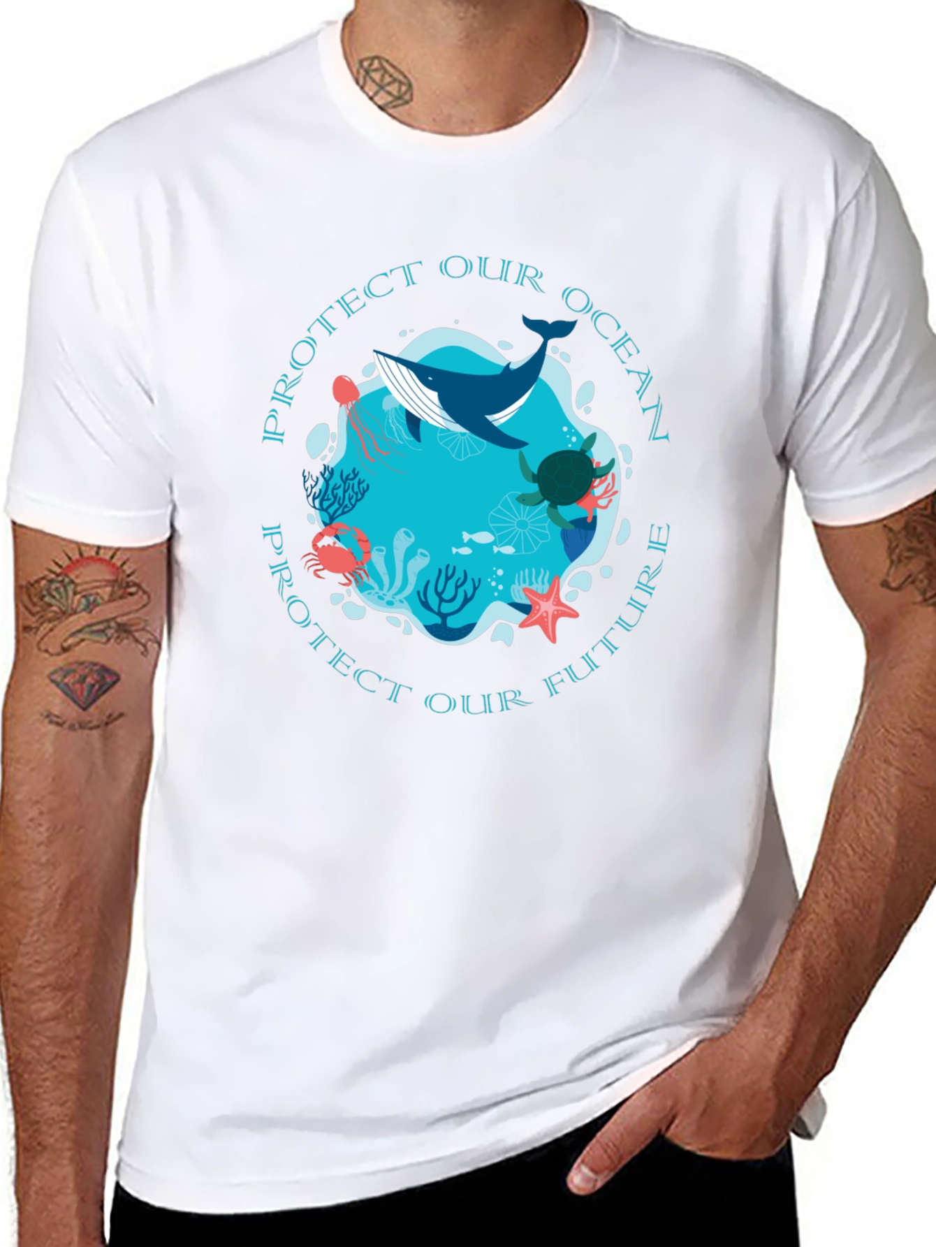 Protect Our Ocean Graphic Tee - Black