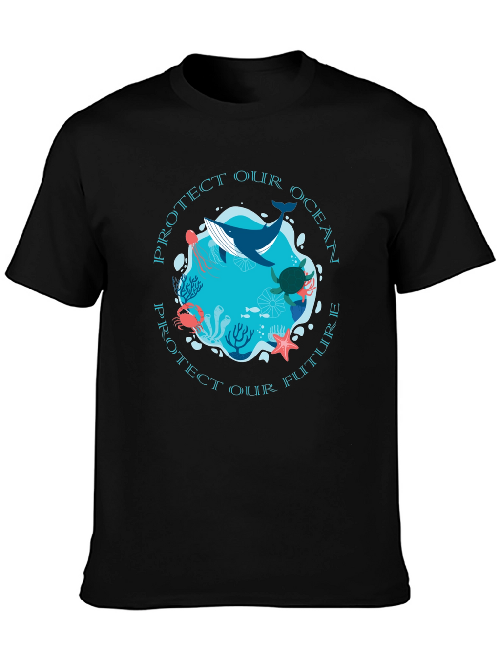 Protect Our Ocean Graphic Tee - Black