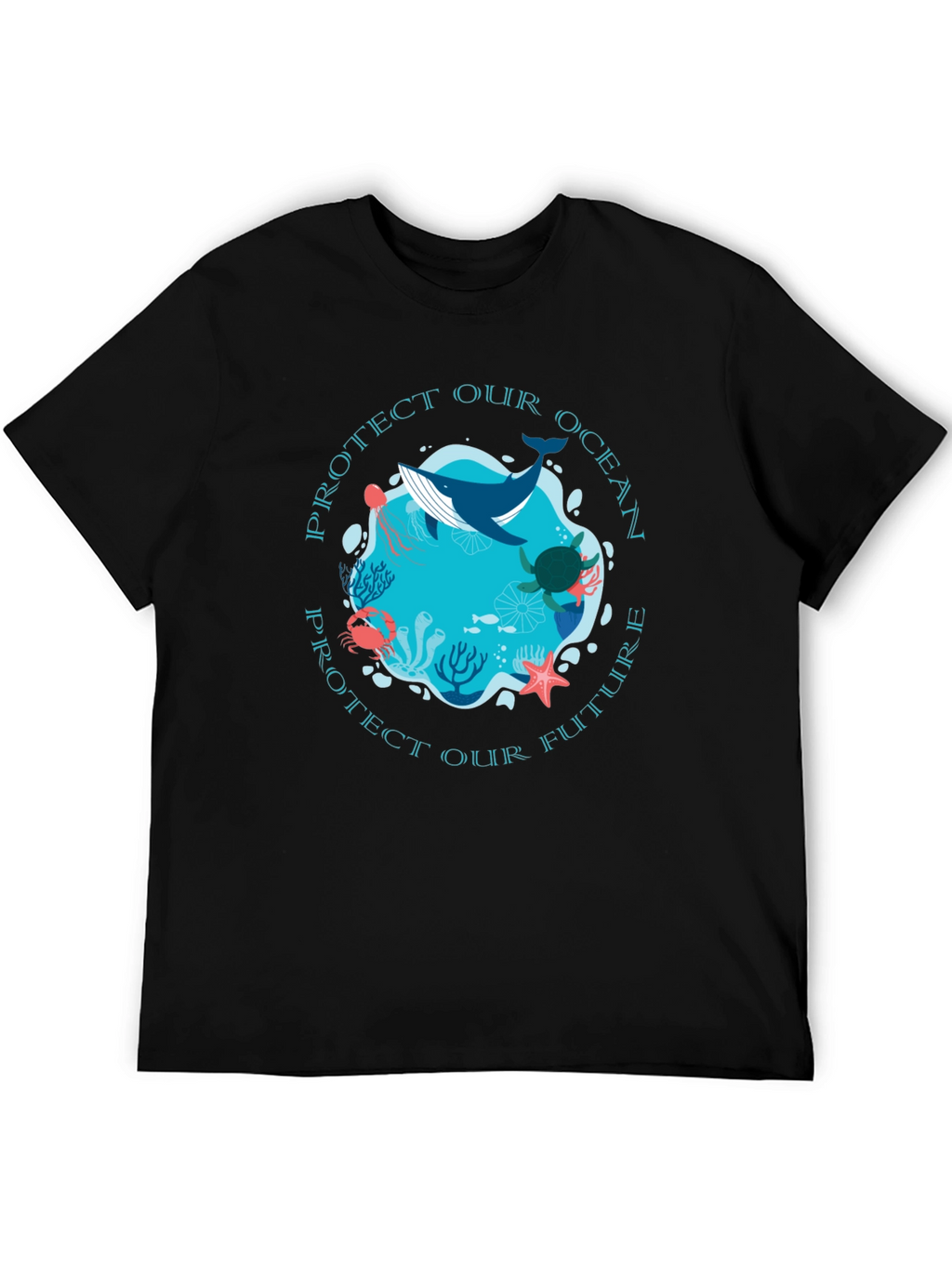 Protect Our Ocean Graphic Tee - Black