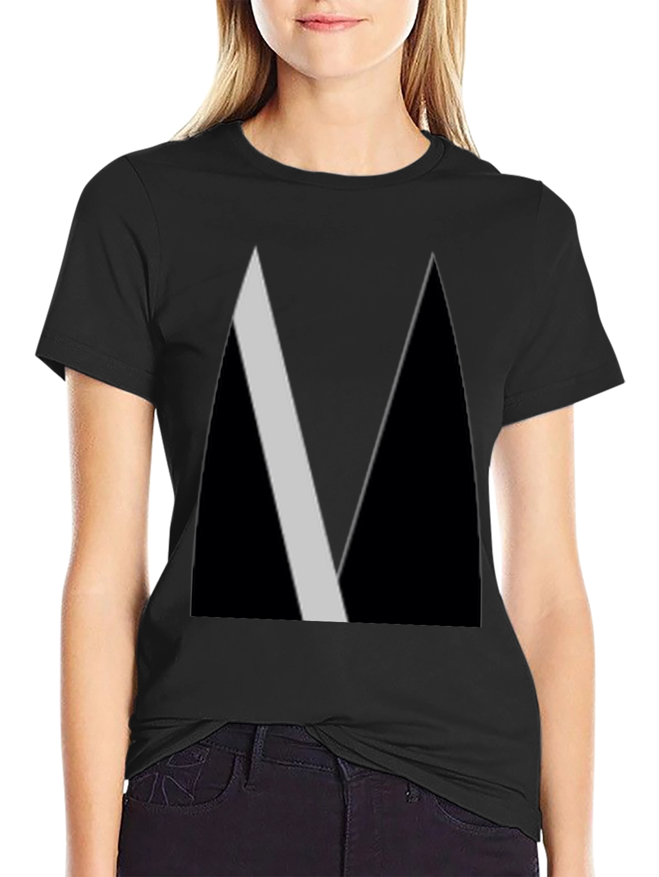 Abstract Black Geometric Tee