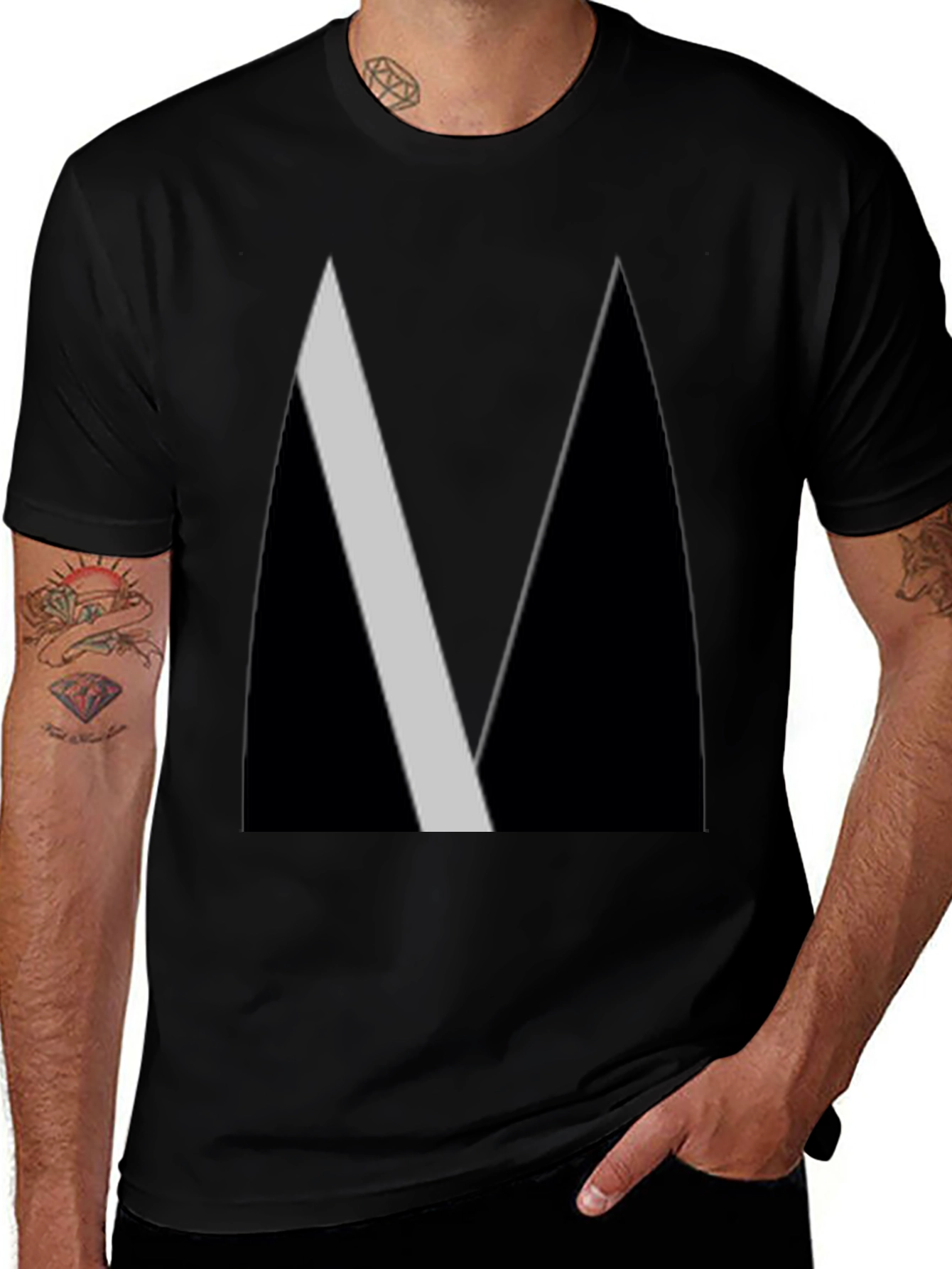 Abstract Black Geometric Tee