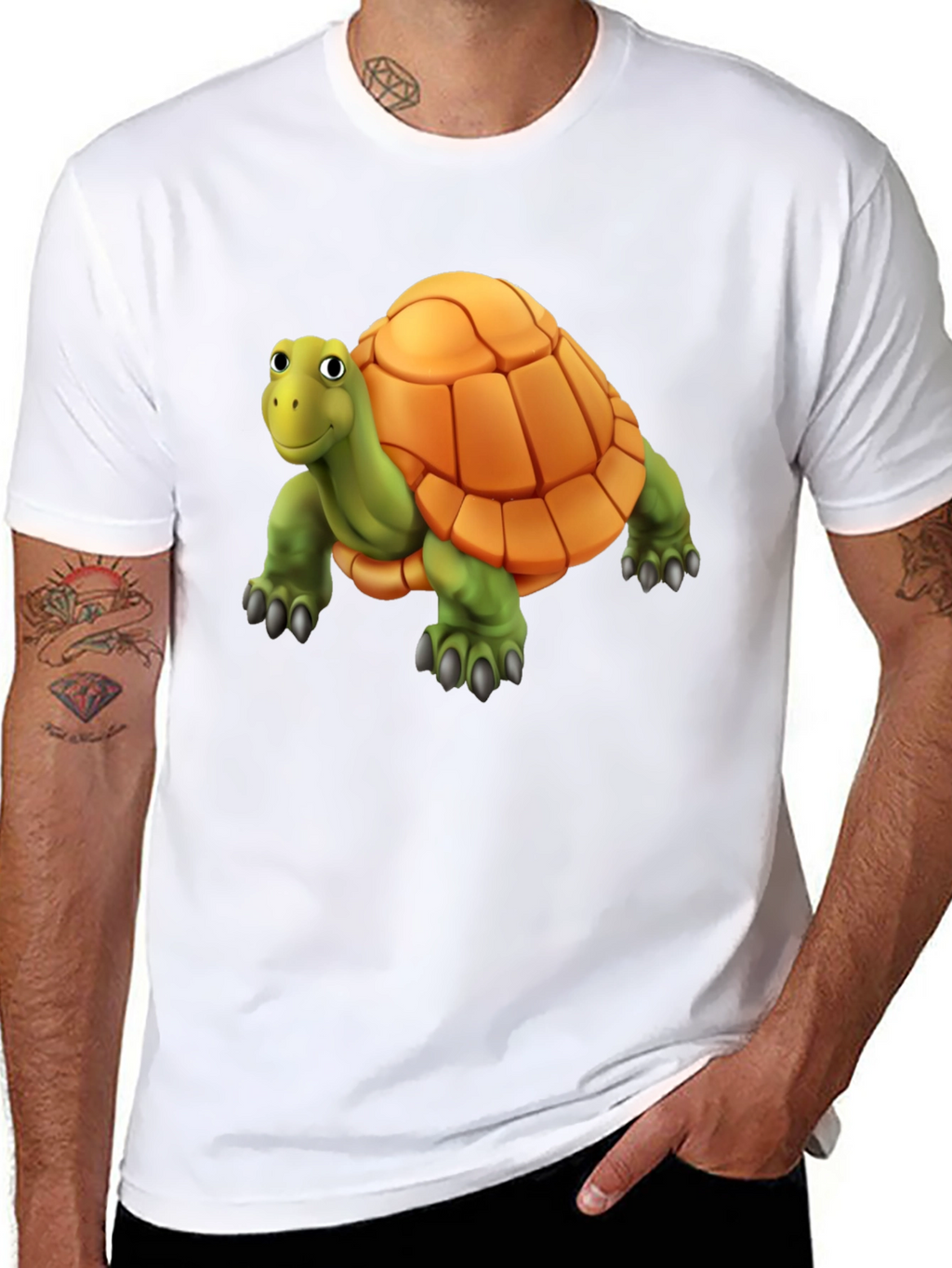 Cartoon Turtle Graphic T-Shirt