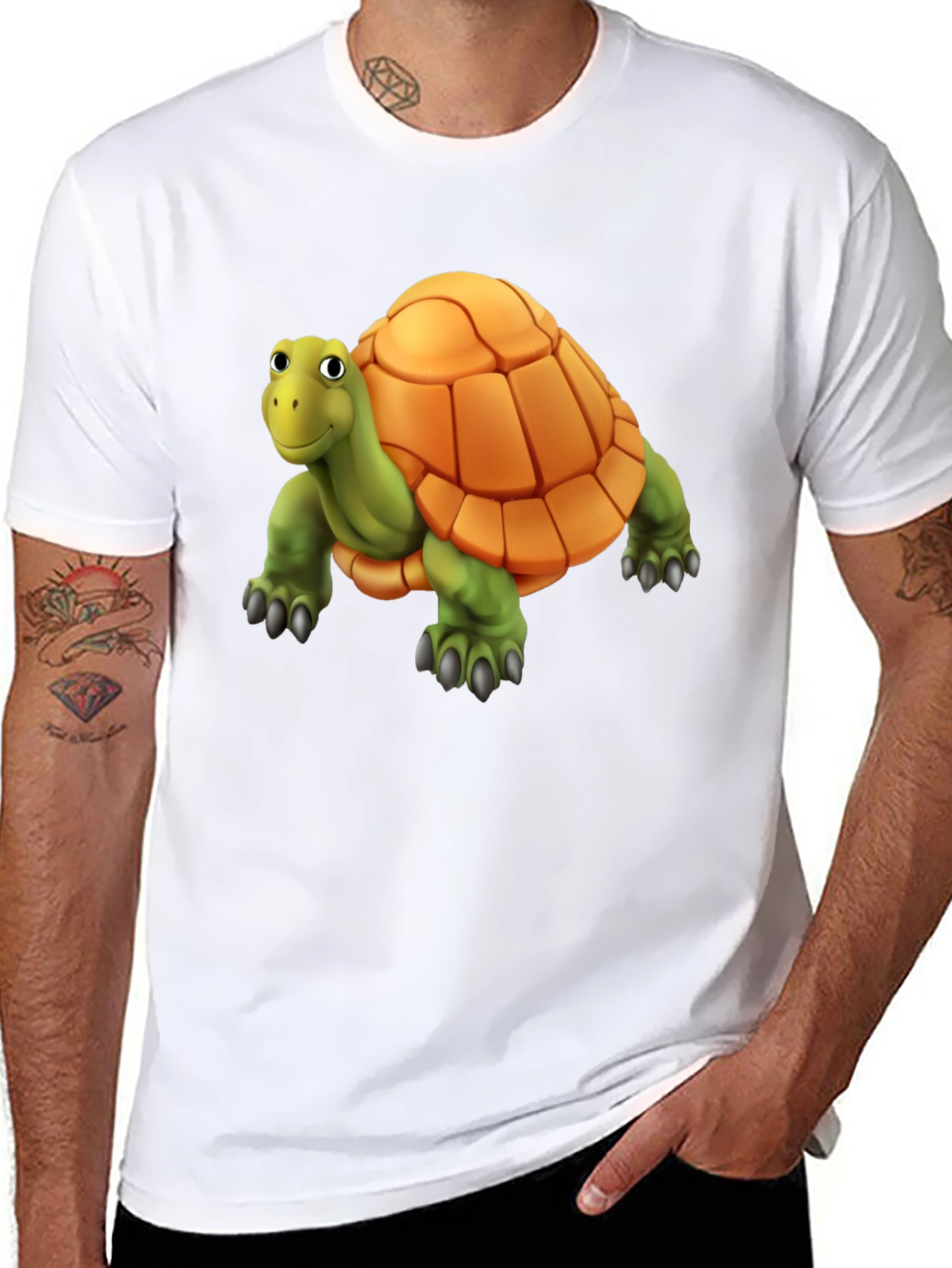 Cartoon Turtle Graphic T-Shirt