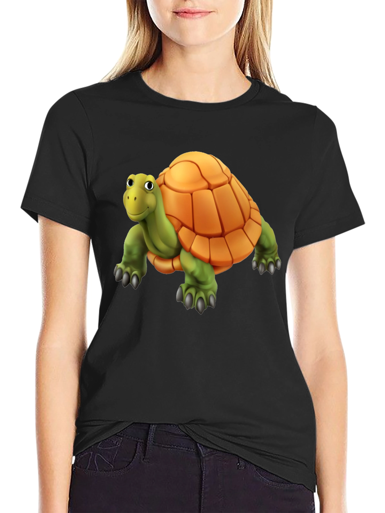 Cartoon Turtle Graphic T-Shirt