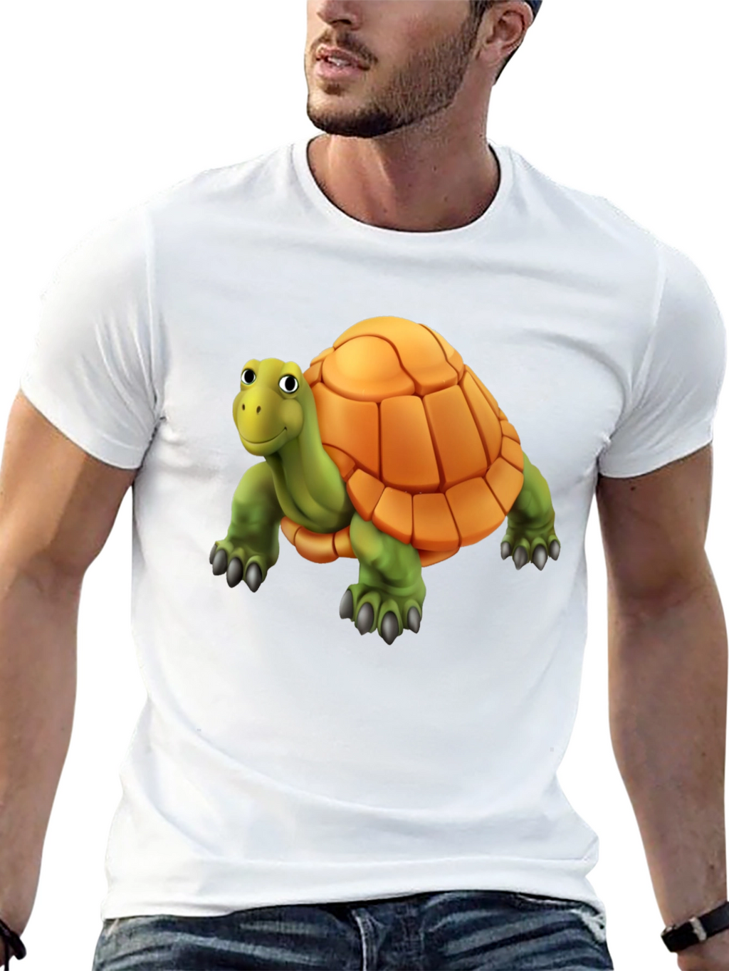 Cartoon Turtle Graphic T-Shirt