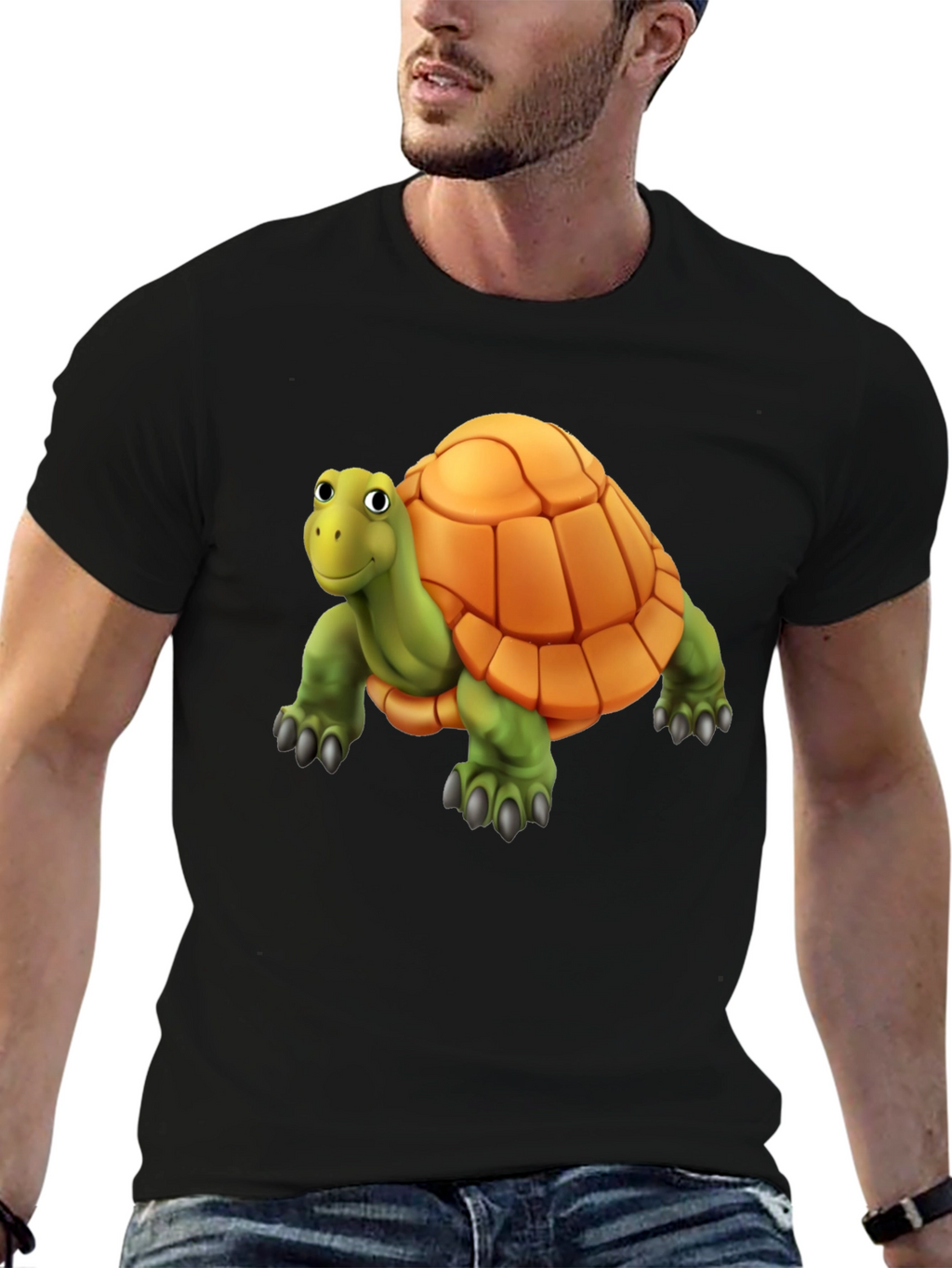 Cartoon Turtle Graphic T-Shirt