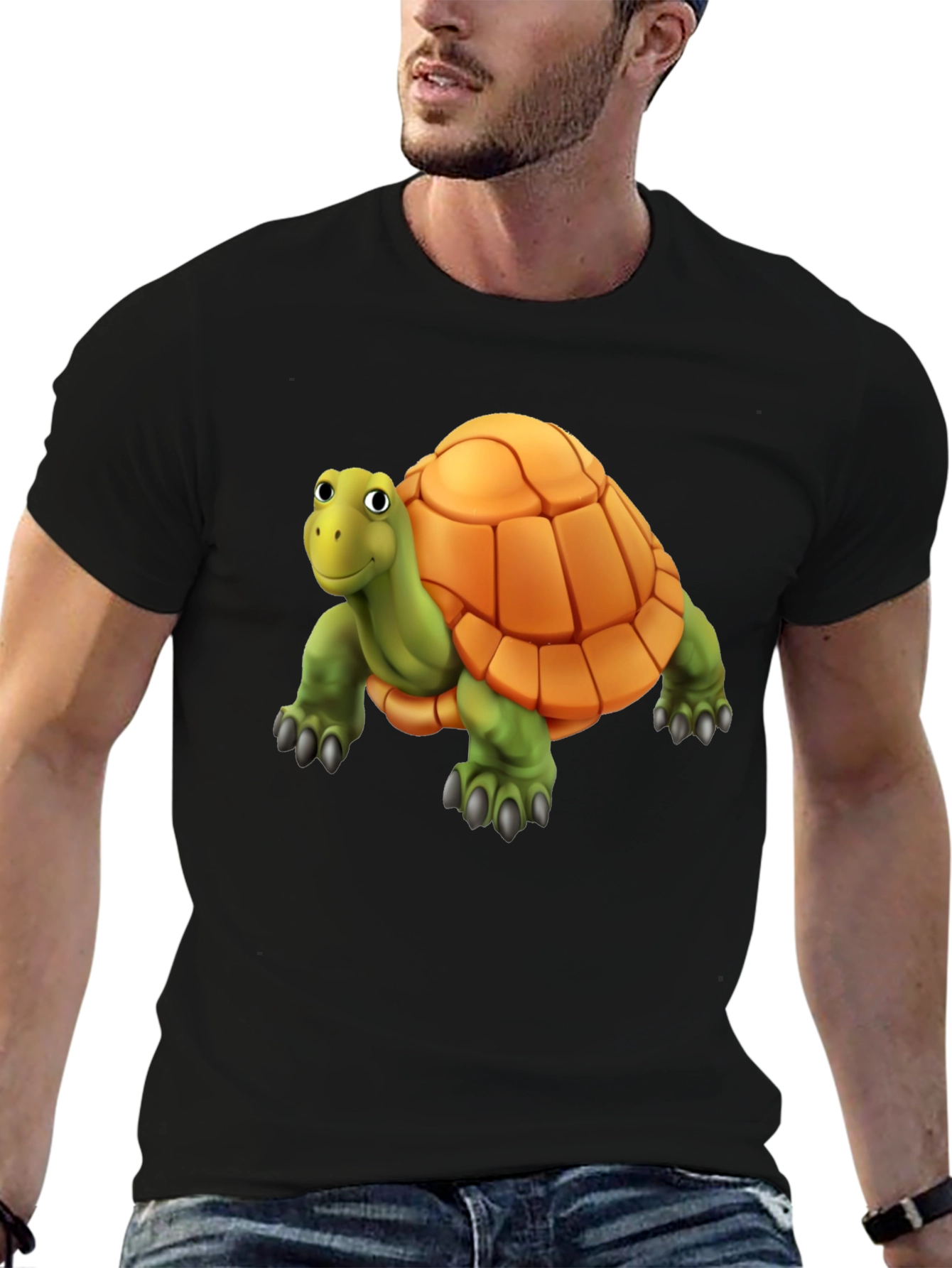 Cartoon Turtle Graphic T-Shirt
