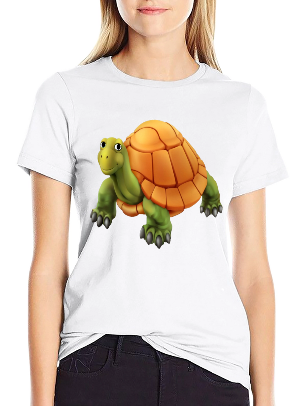 Cartoon Turtle Graphic T-Shirt