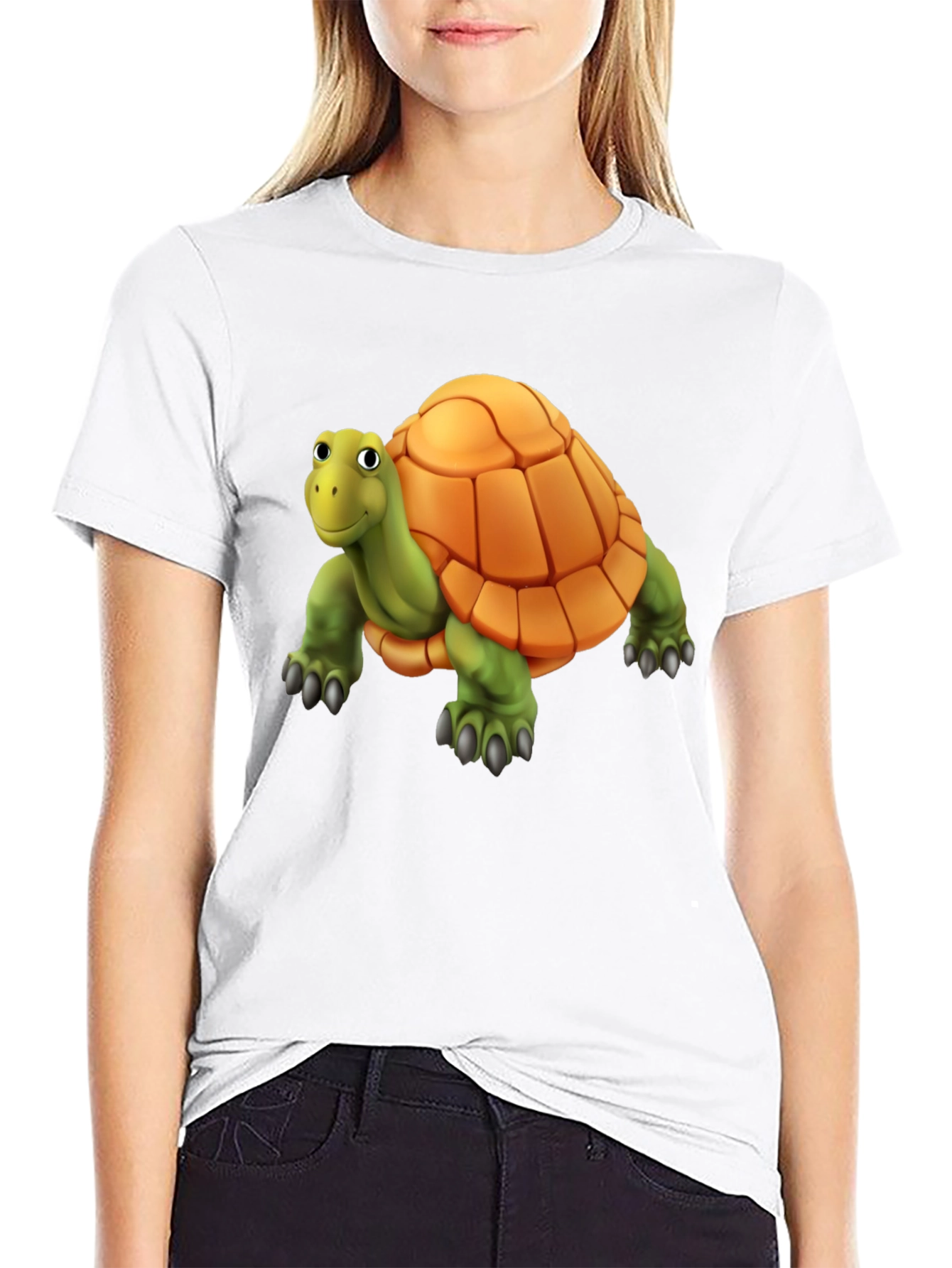 Cartoon Turtle Graphic T-Shirt