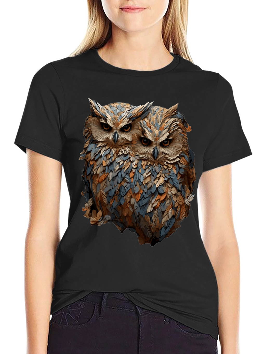 Owl Duo Graphic Tee - Unique Bird Lovers T-Shirt