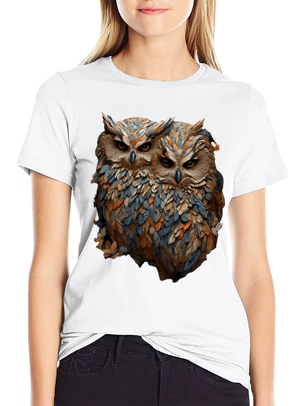 Owl Duo Graphic Tee - Unique Bird Lovers T-Shirt