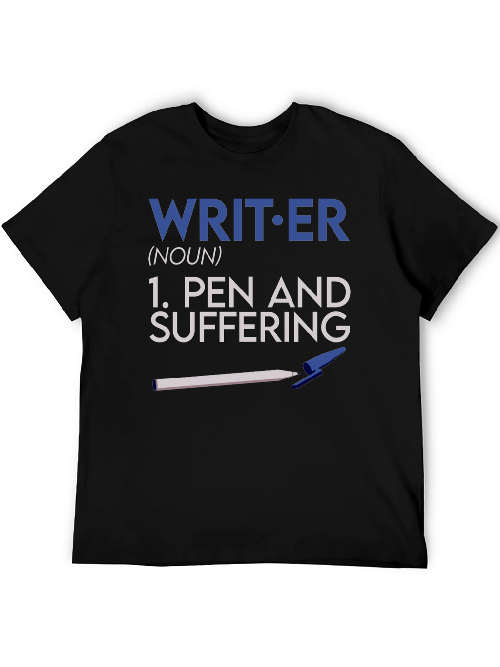 Writer Pen and Suffering Black T-Shirt