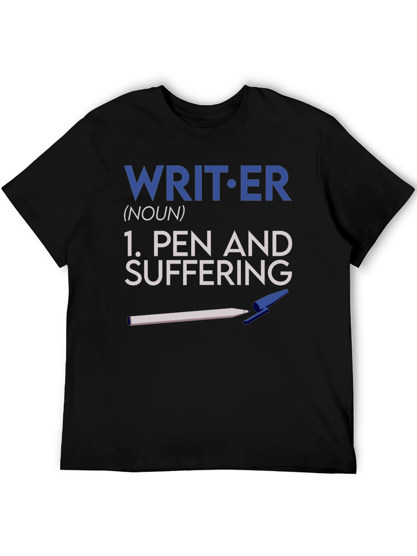 Writer Pen and Suffering Black T-Shirt