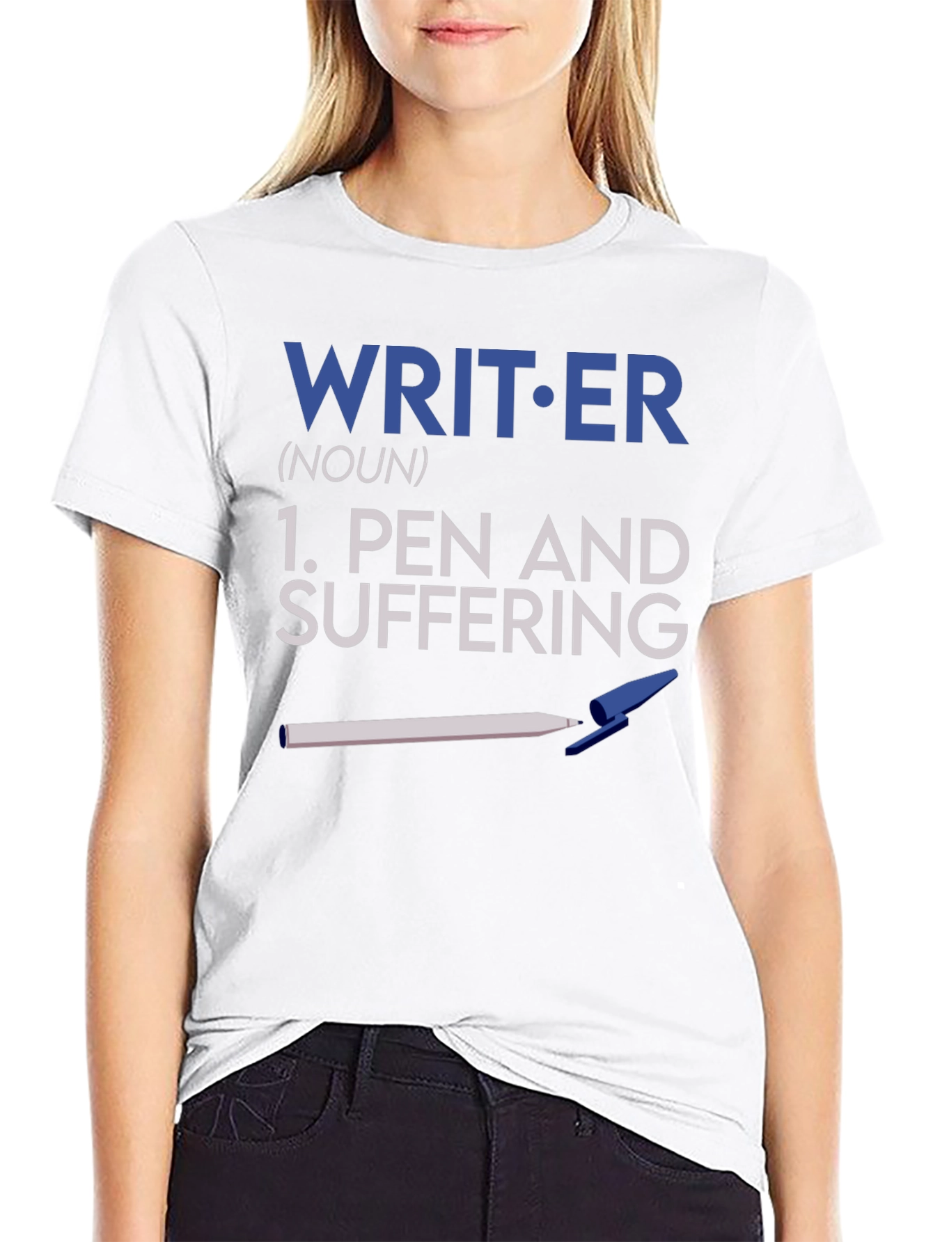 Writer Pen and Suffering Black T-Shirt