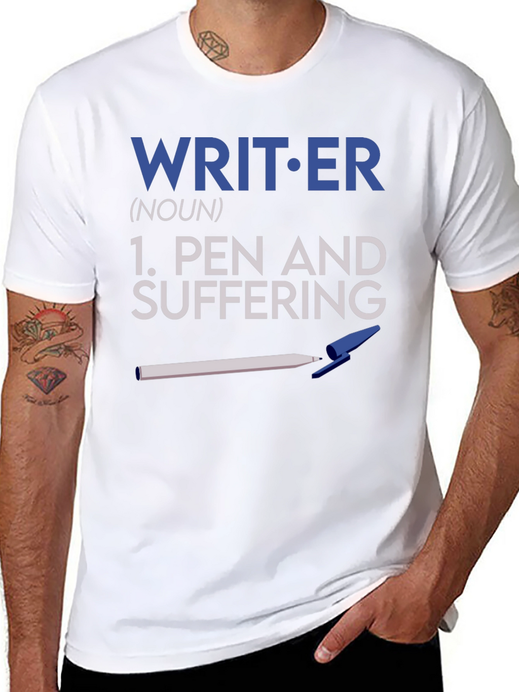 Writer Pen and Suffering Black T-Shirt